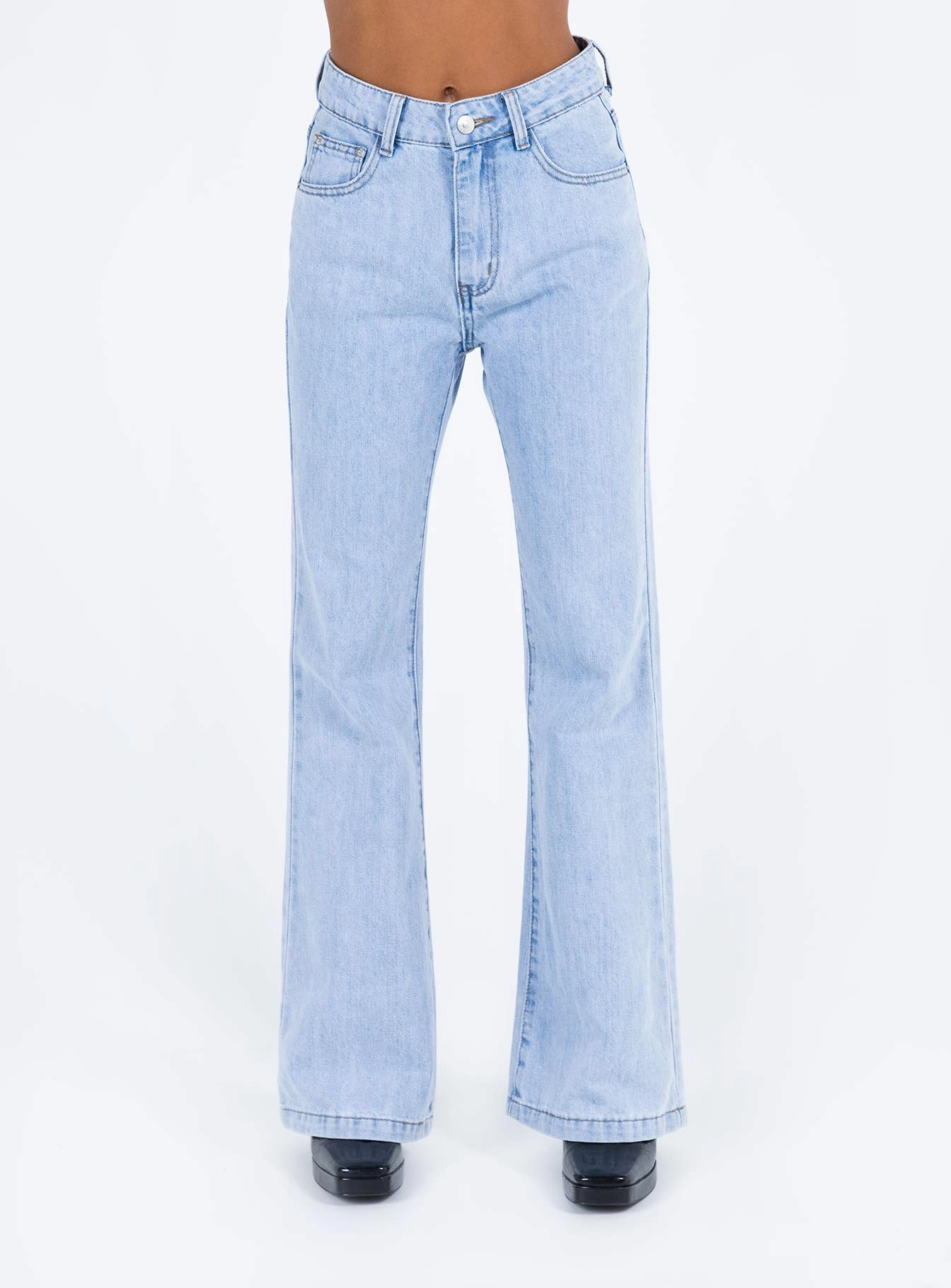 Fashion Focus Zelkova Flared Jeans Mid Wash Denim