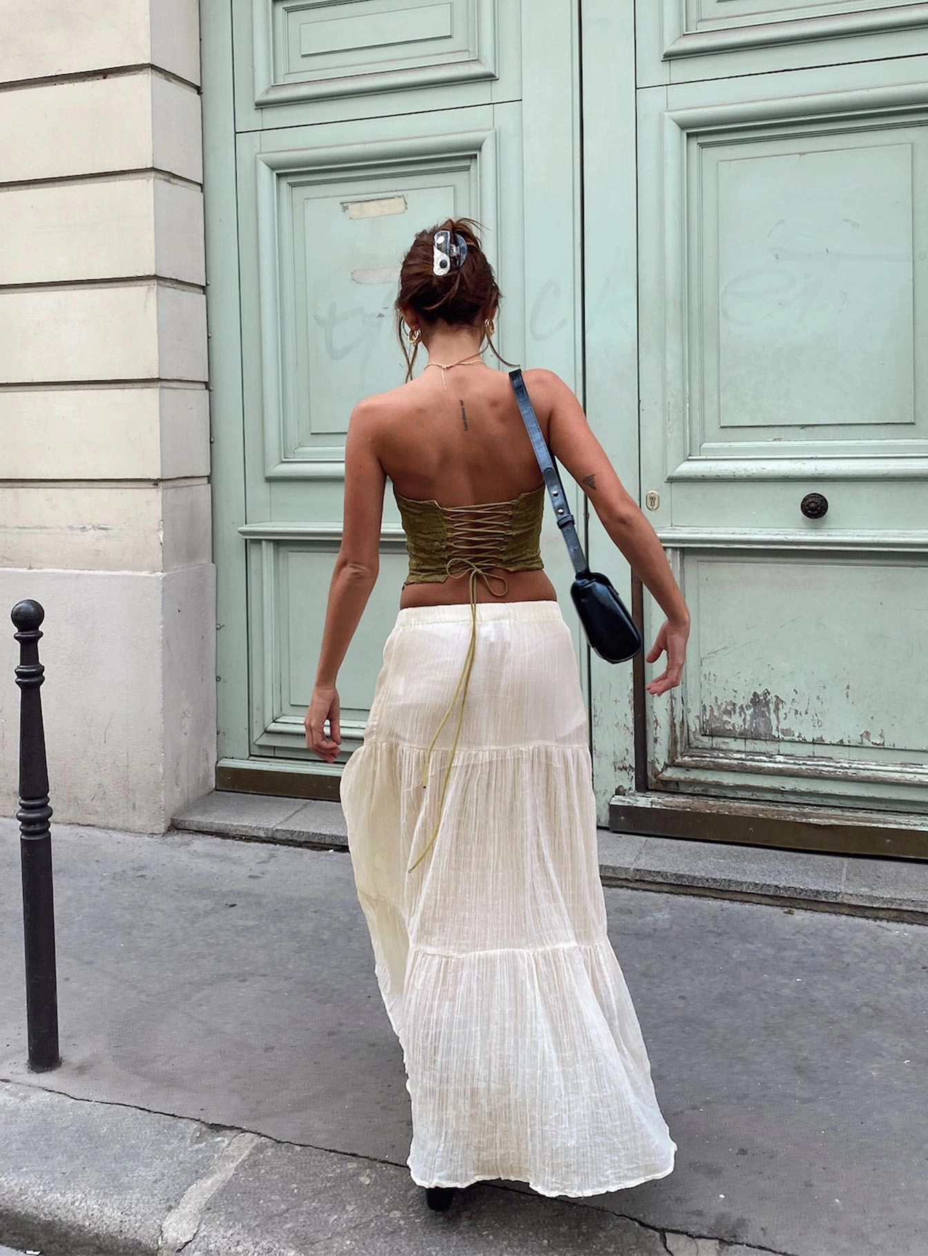 Gilchrist Low Rise Maxi Skirt Ivory Collaboration Piece Airy Look