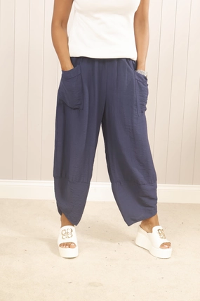MachineWashableFabric Tahlia Tulip Trousers Navy