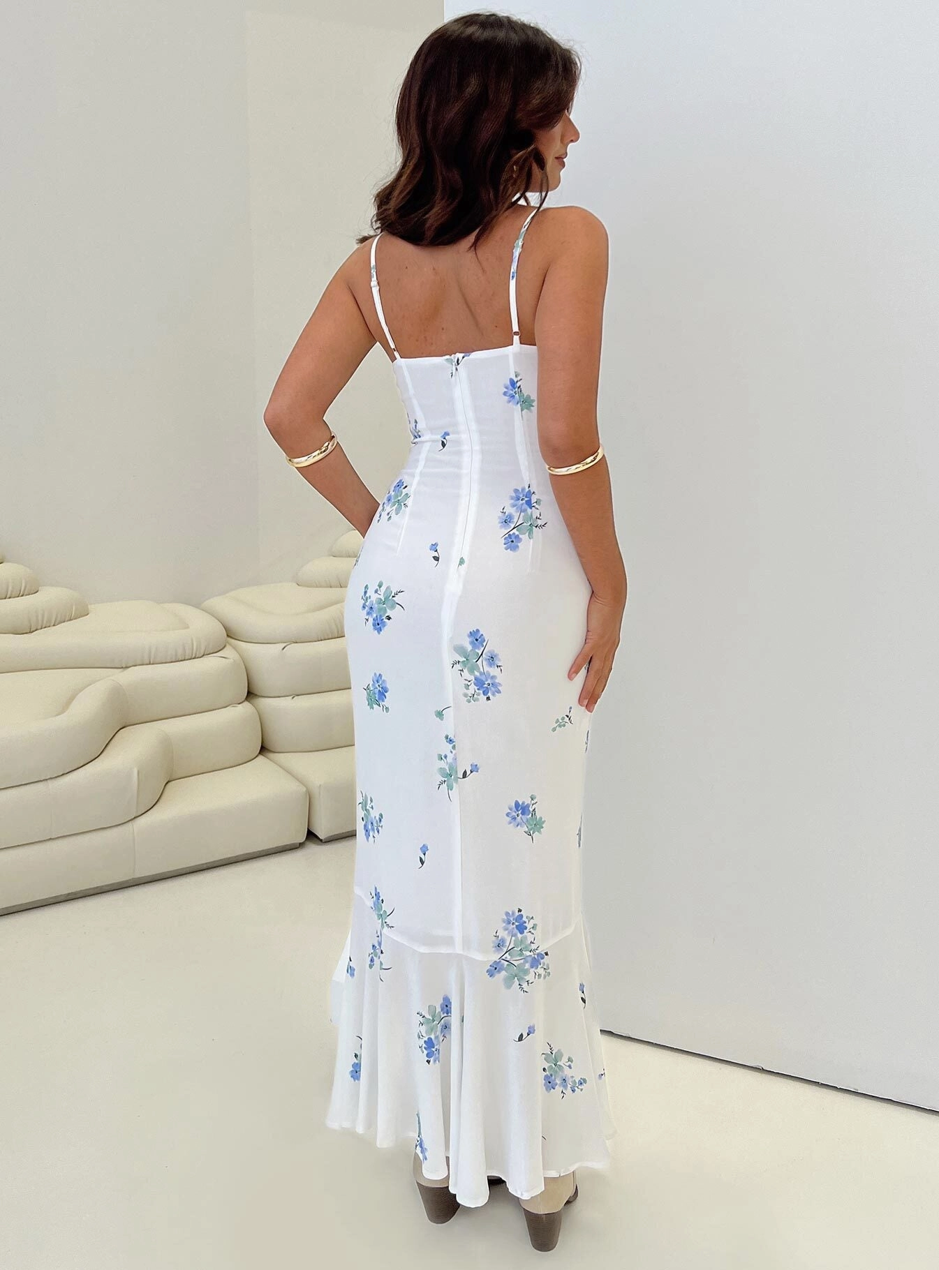 Sing Along Maxi Dress White / Blue Petite Versatile Comfort