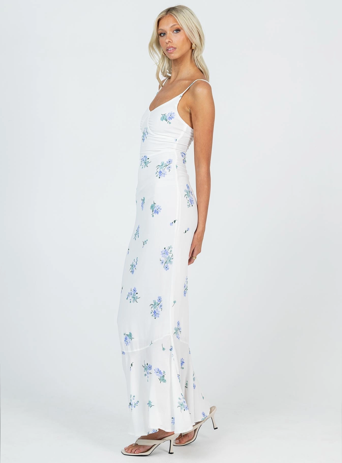 Dreamy Motion Sing Along Maxi Dress White / Blue Tall