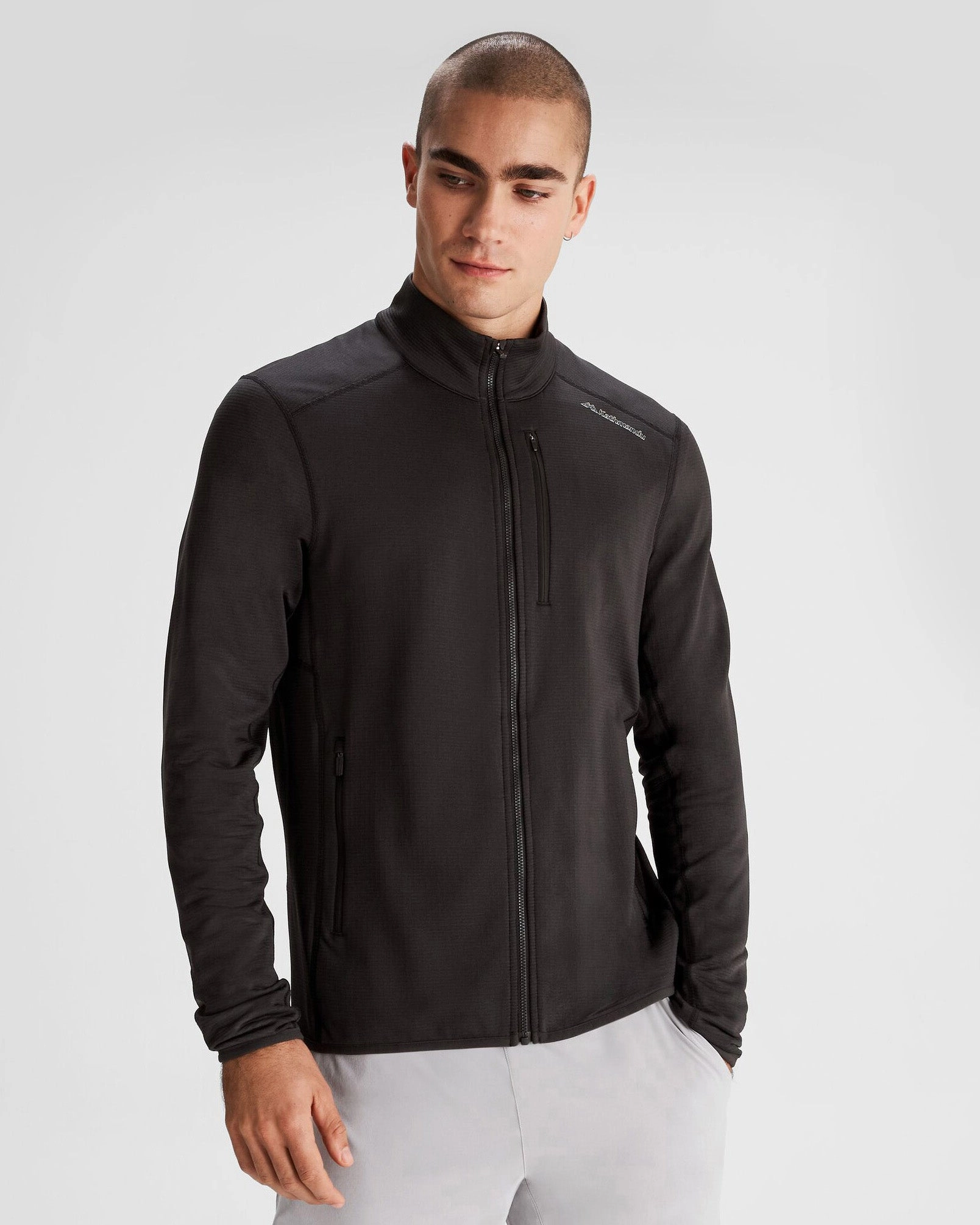 Men's Seeker Fleece Jacket - Black Stingray Ventilated Panels