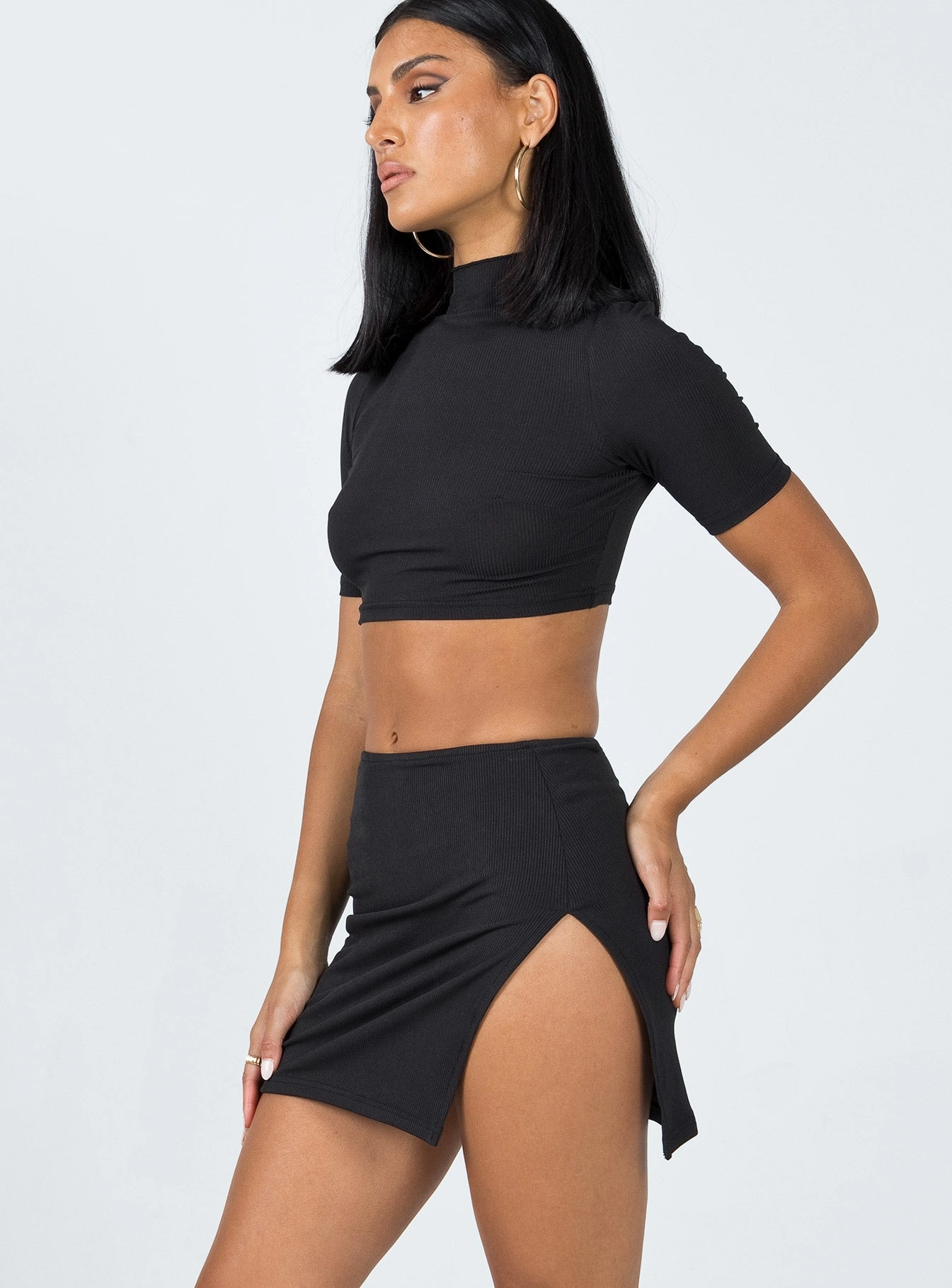Constellation Set Black High Waist Drawstring closure