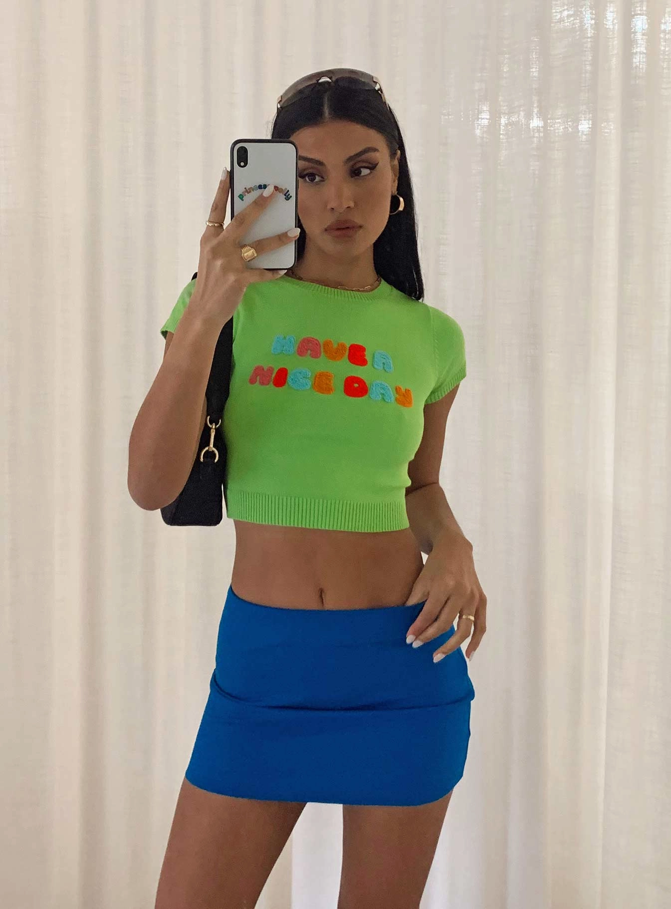 Season To Season Karley Low Waist Mini Skirt Blue