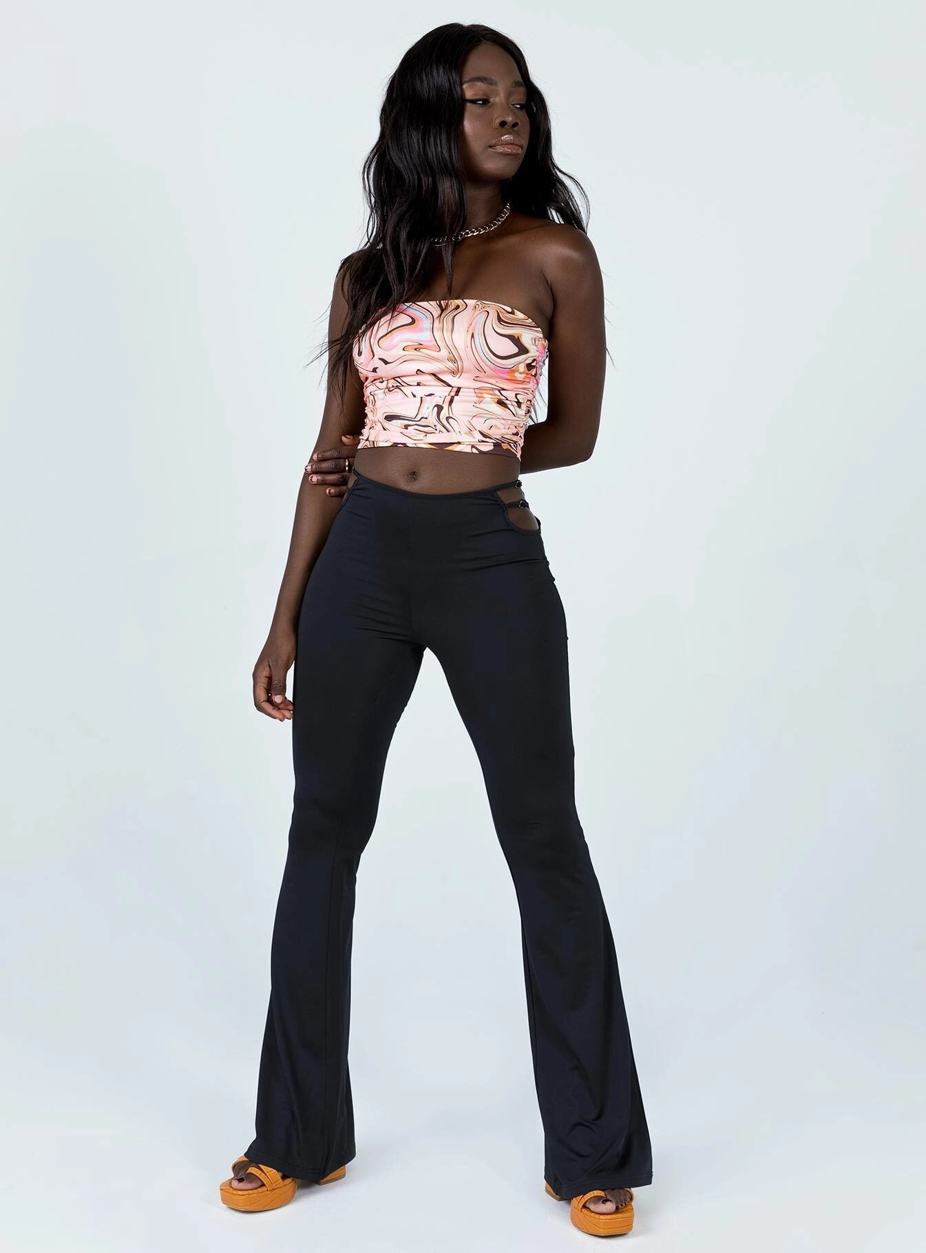 Low Maintenance Jess Cut Out Pants Black
