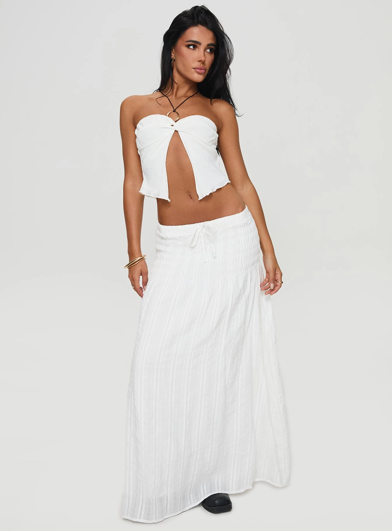 Aesthetic Look Carana Maxi Skirt White