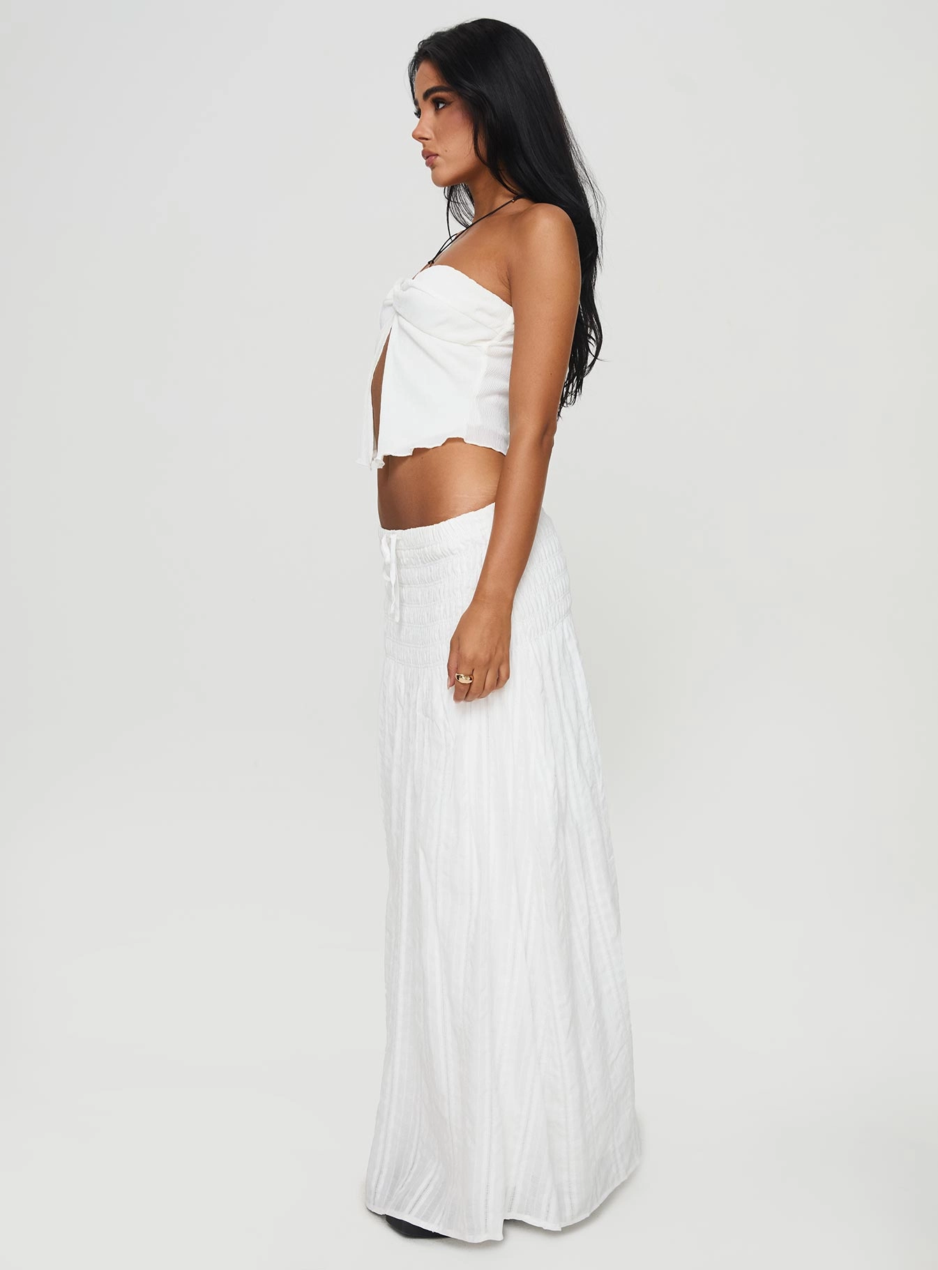 Coordinated Set Carana Maxi Skirt White
