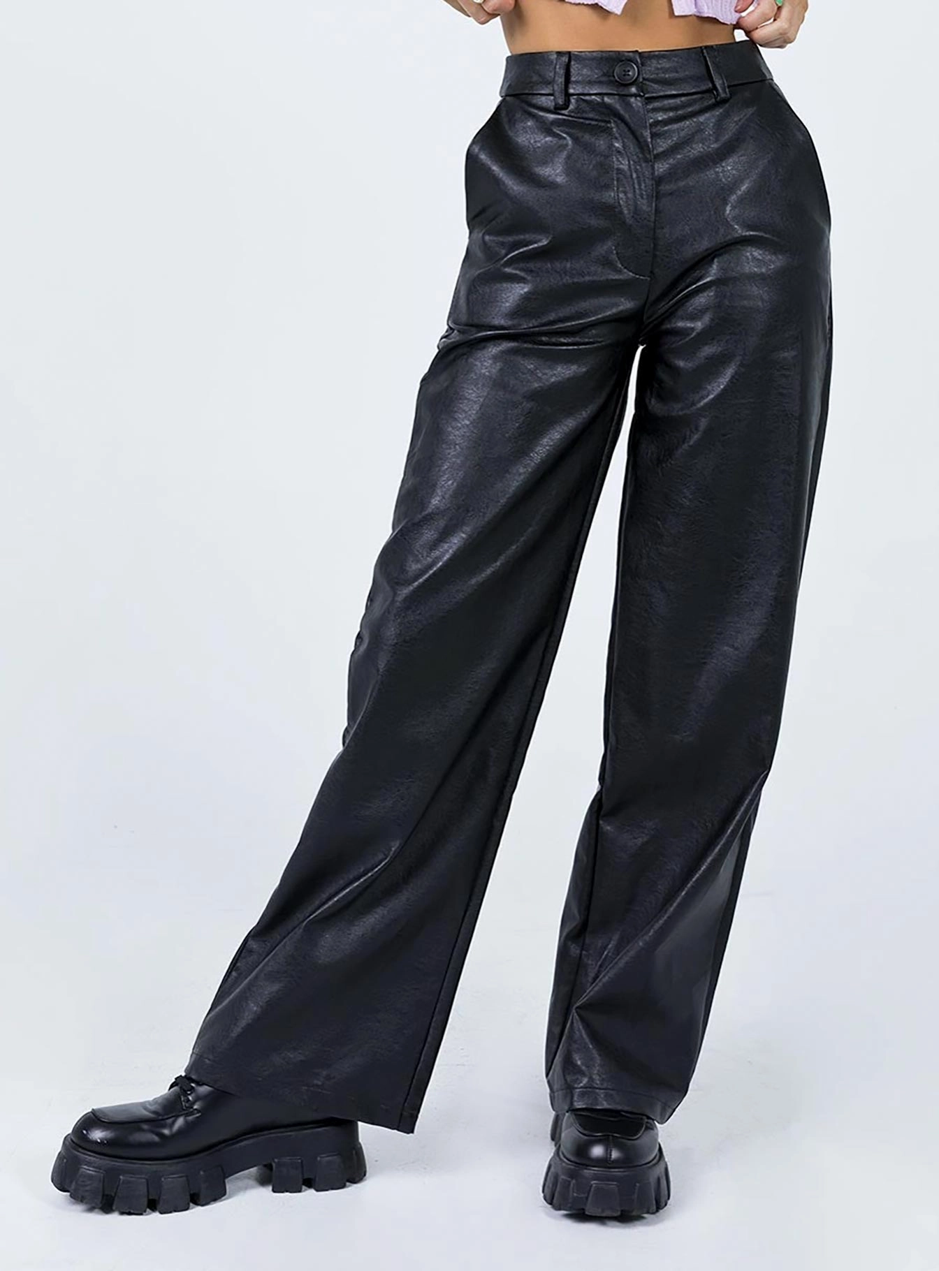 Jessie PU Pants Black Fitted Style Bold Design