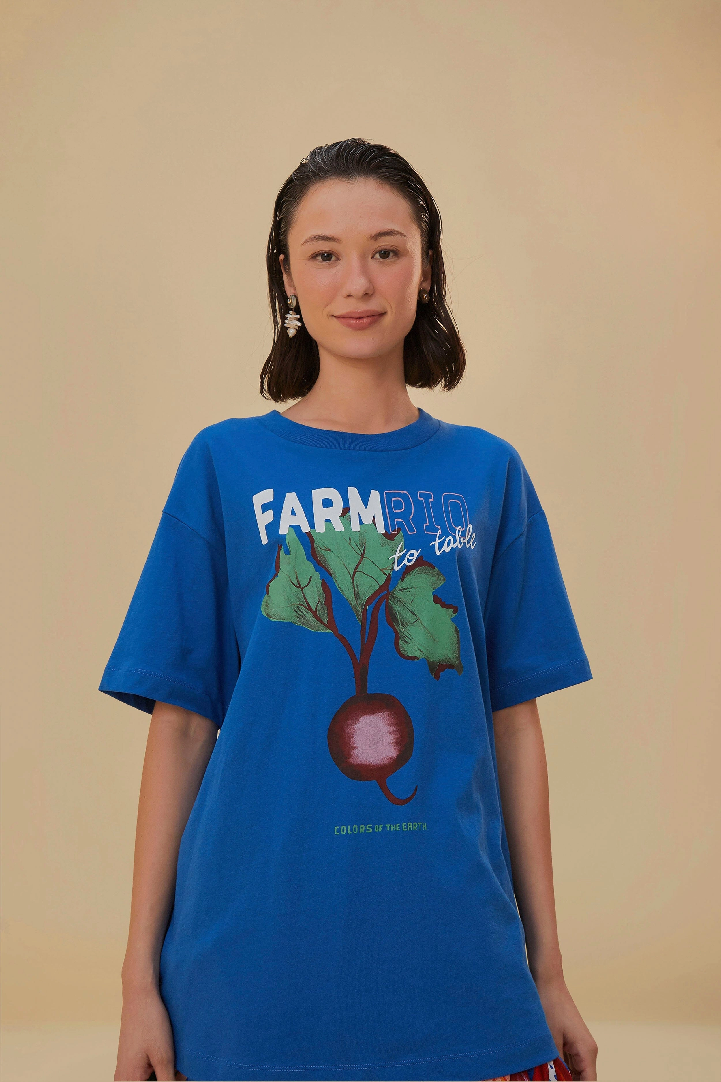 Blue Beet Farm To Table Organic Cotton T-Shirt Light Breeze Casual Comfort Fit