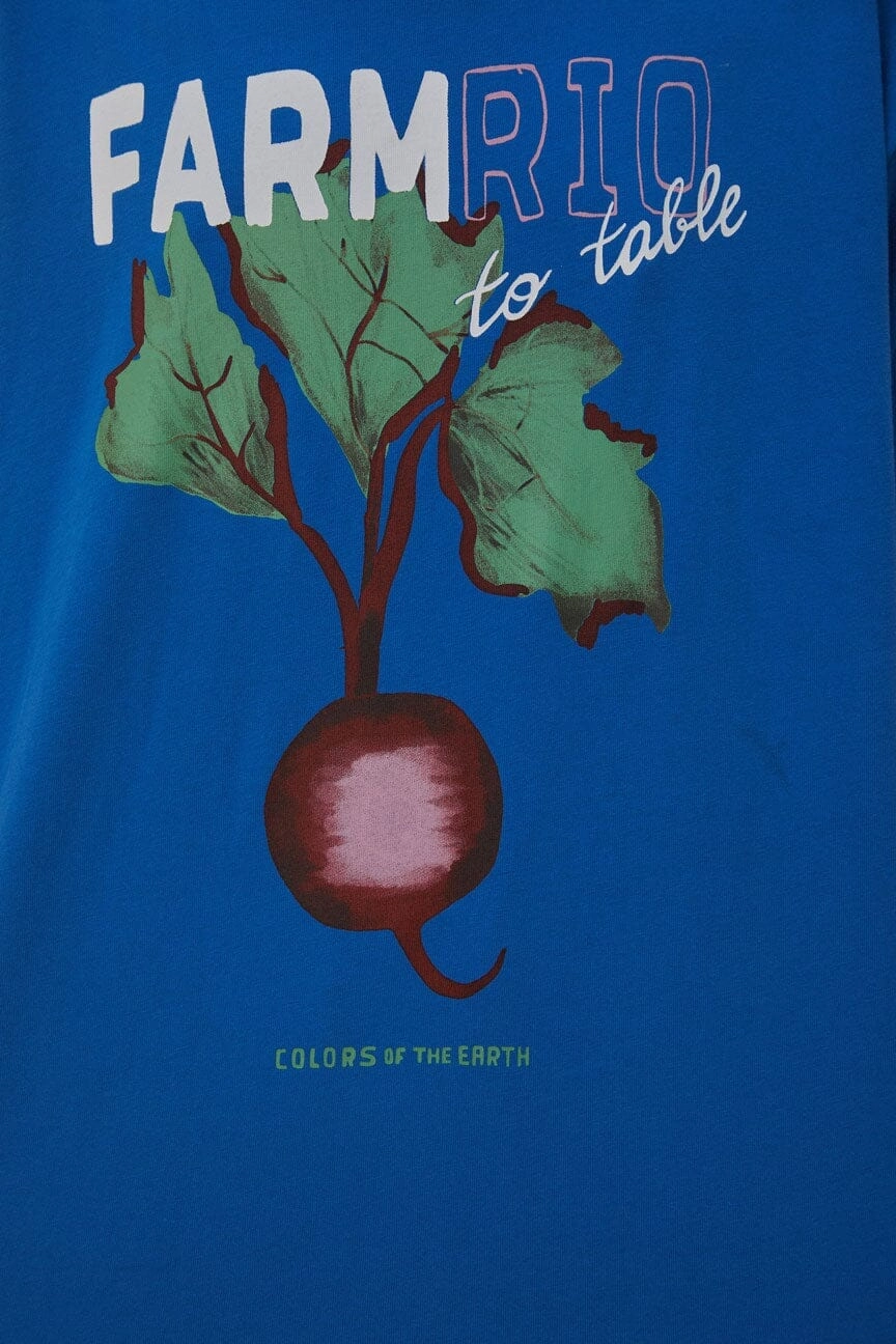 Blue Beet Farm To Table Organic Cotton T-Shirt Sun Protection Ruffled edges