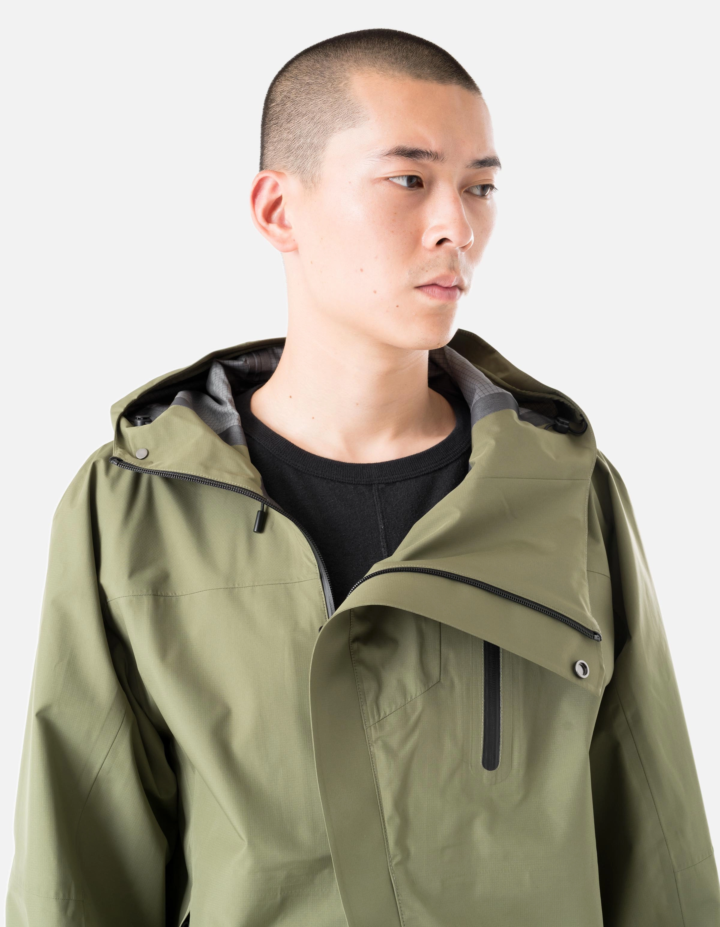 7185 Waterproof 3L Asym Storm Parka Olive OG-107F Stretch Fit
