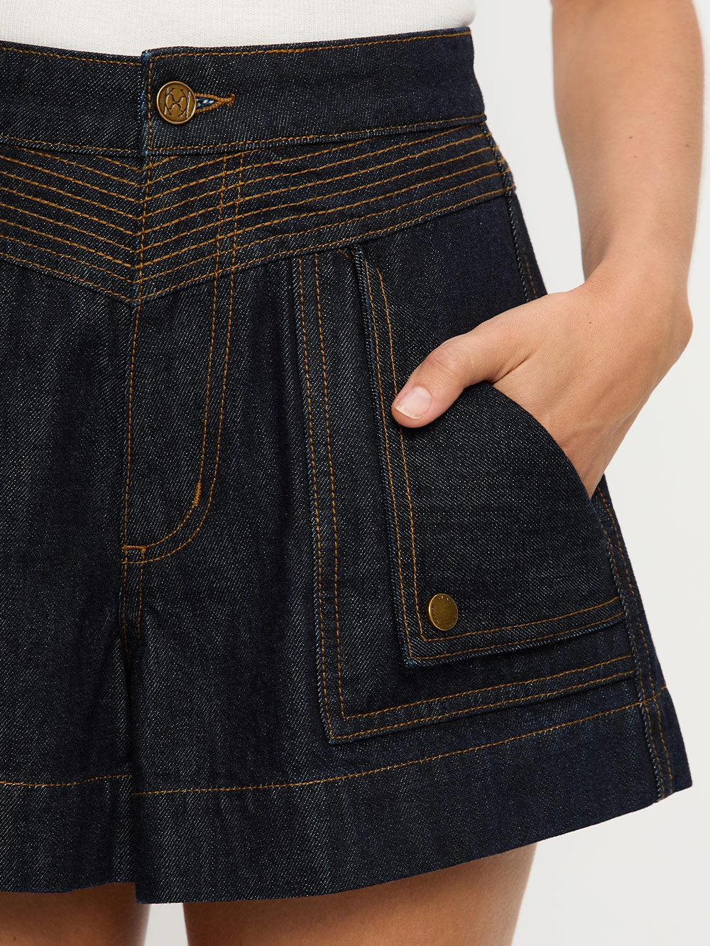 Slim Fit Style Celene Denim Short - Raw Indigo Poolside Wear