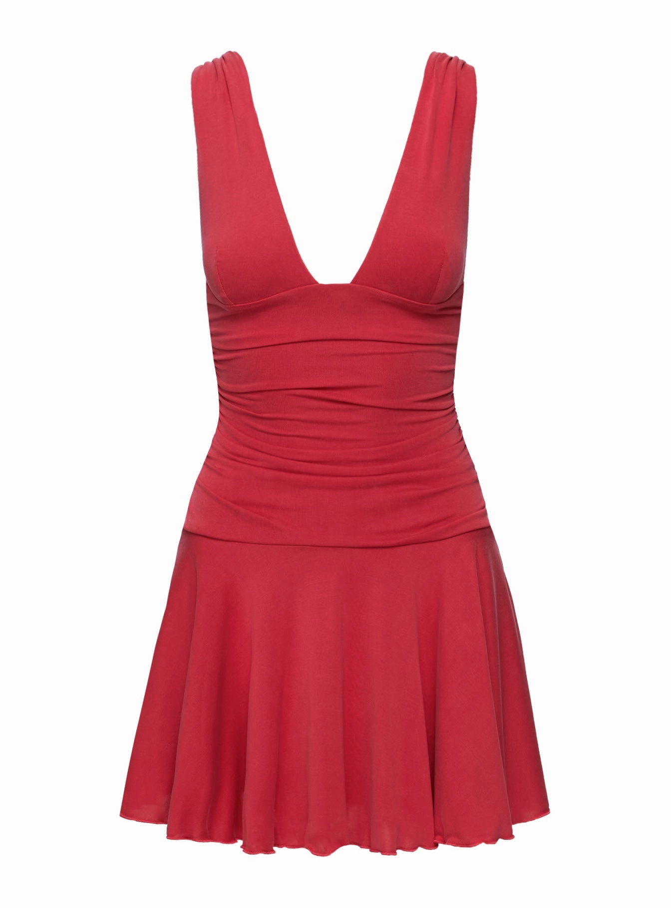 Poseur Plunge Mini Dress Red Dreamy Presence HypoallergenicFiber