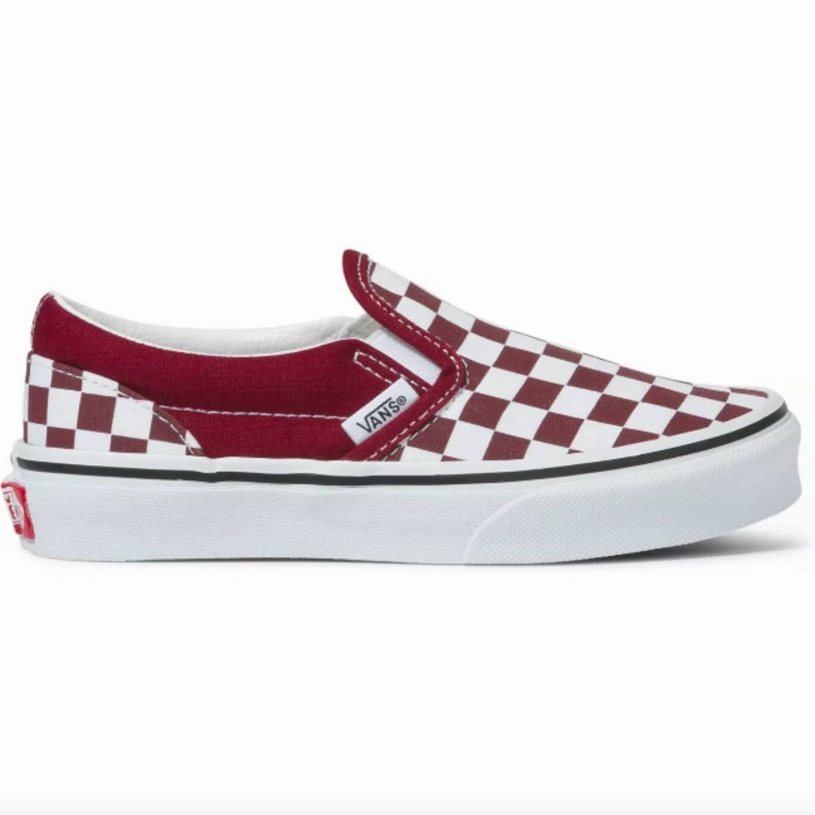 VANS Pomegranate/White Checkerboard Classic Slip-On Children's Sneaker LightweightUpper Ultra Hike