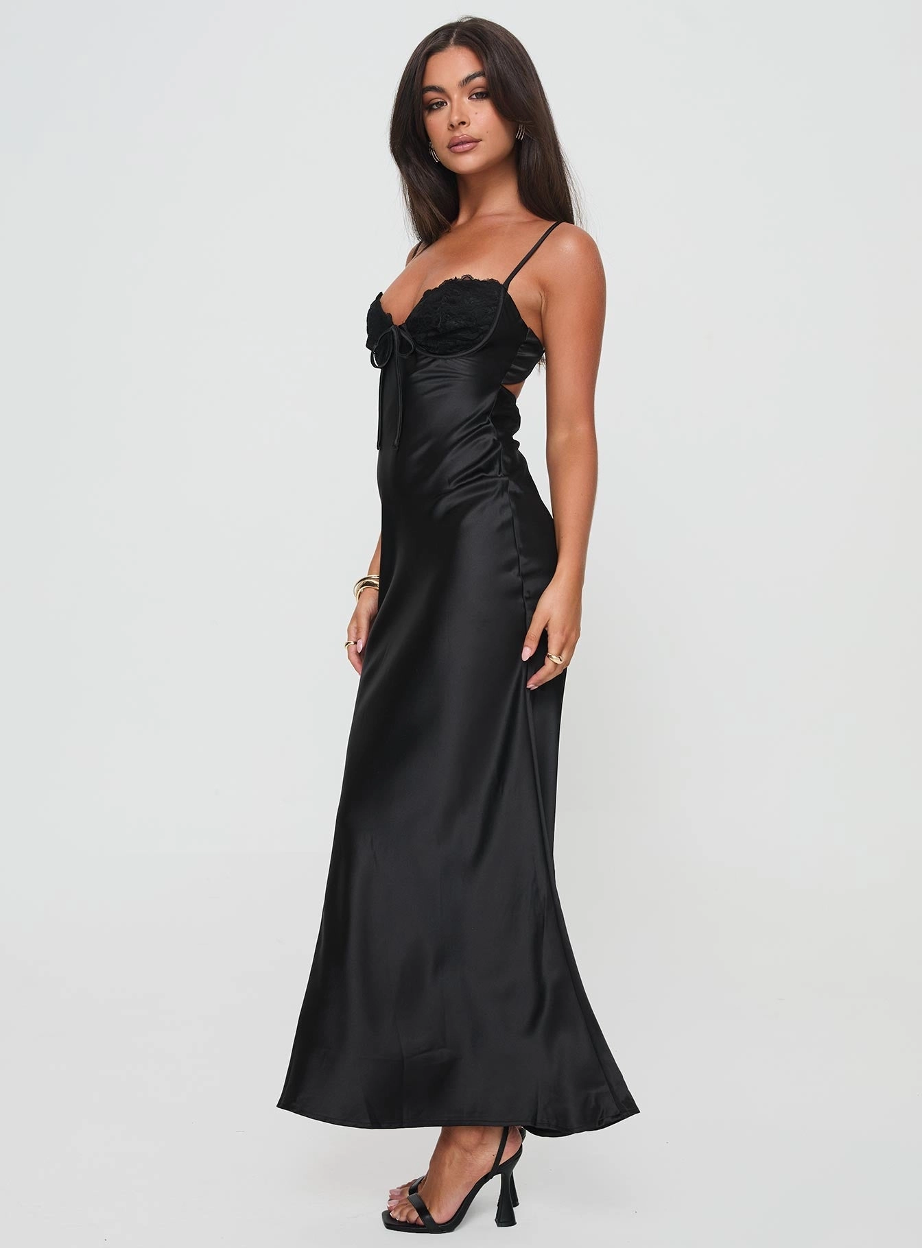 Fadyen Bias Cut Maxi Dress Black Cool Tone Long Lines