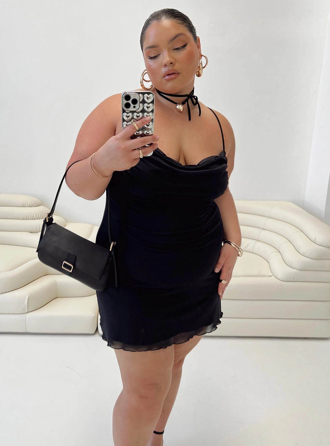 Sugar Mini Dress Black Curve Pose Glow Summer Staple