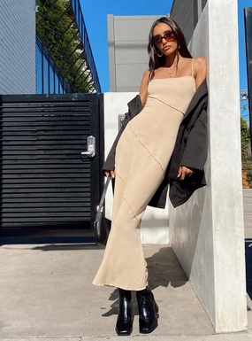 Andros Maxi Dress Beige Body Flow