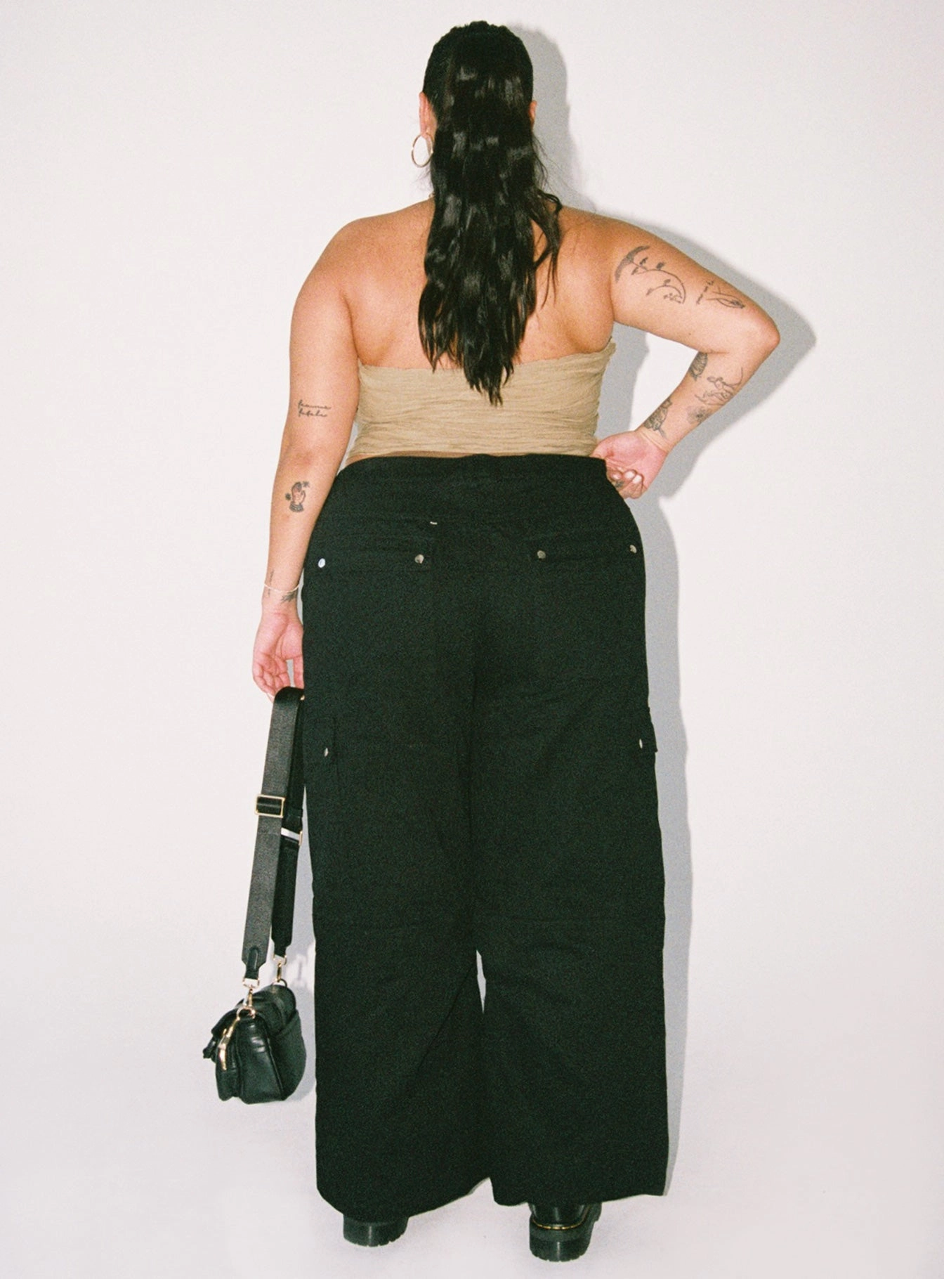 All Season Quick Fit Fallout Mid Rise Cargo Pants Black Curve