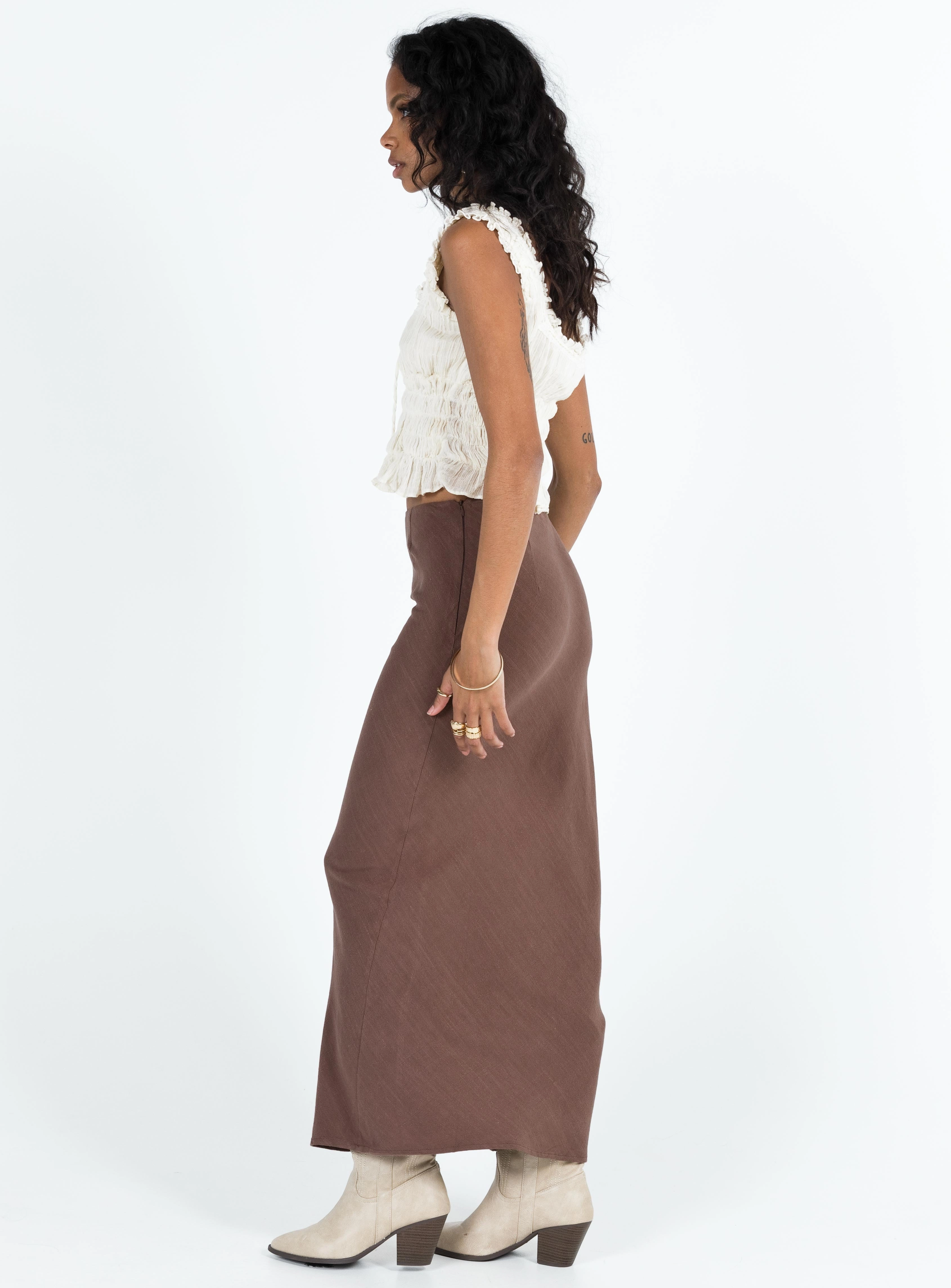 Jodie Maxi Skirt Brown Relaxed Vibes