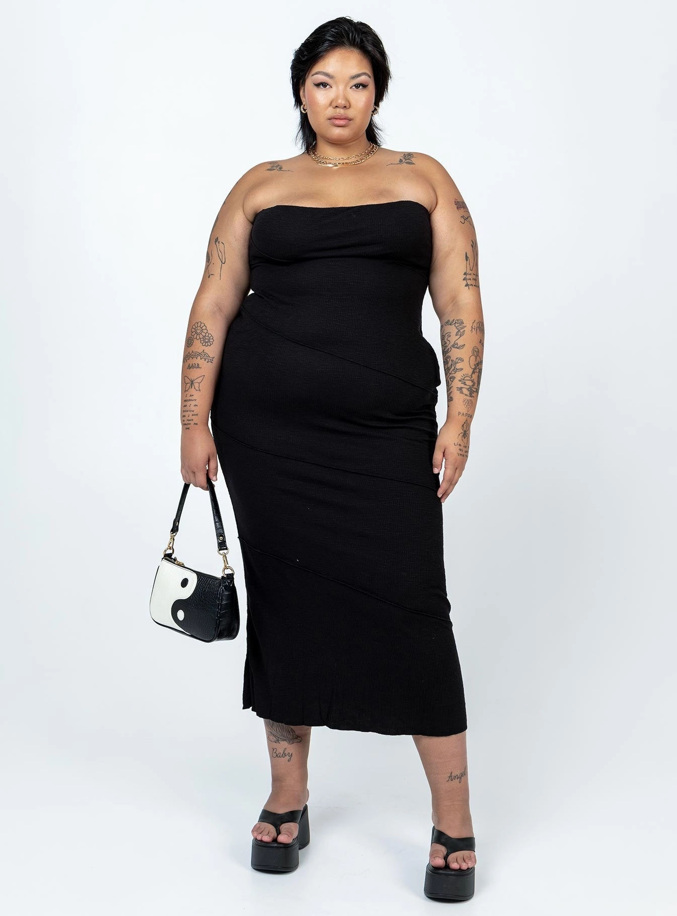 Casual Look Oscar Midi Dress Black Curve