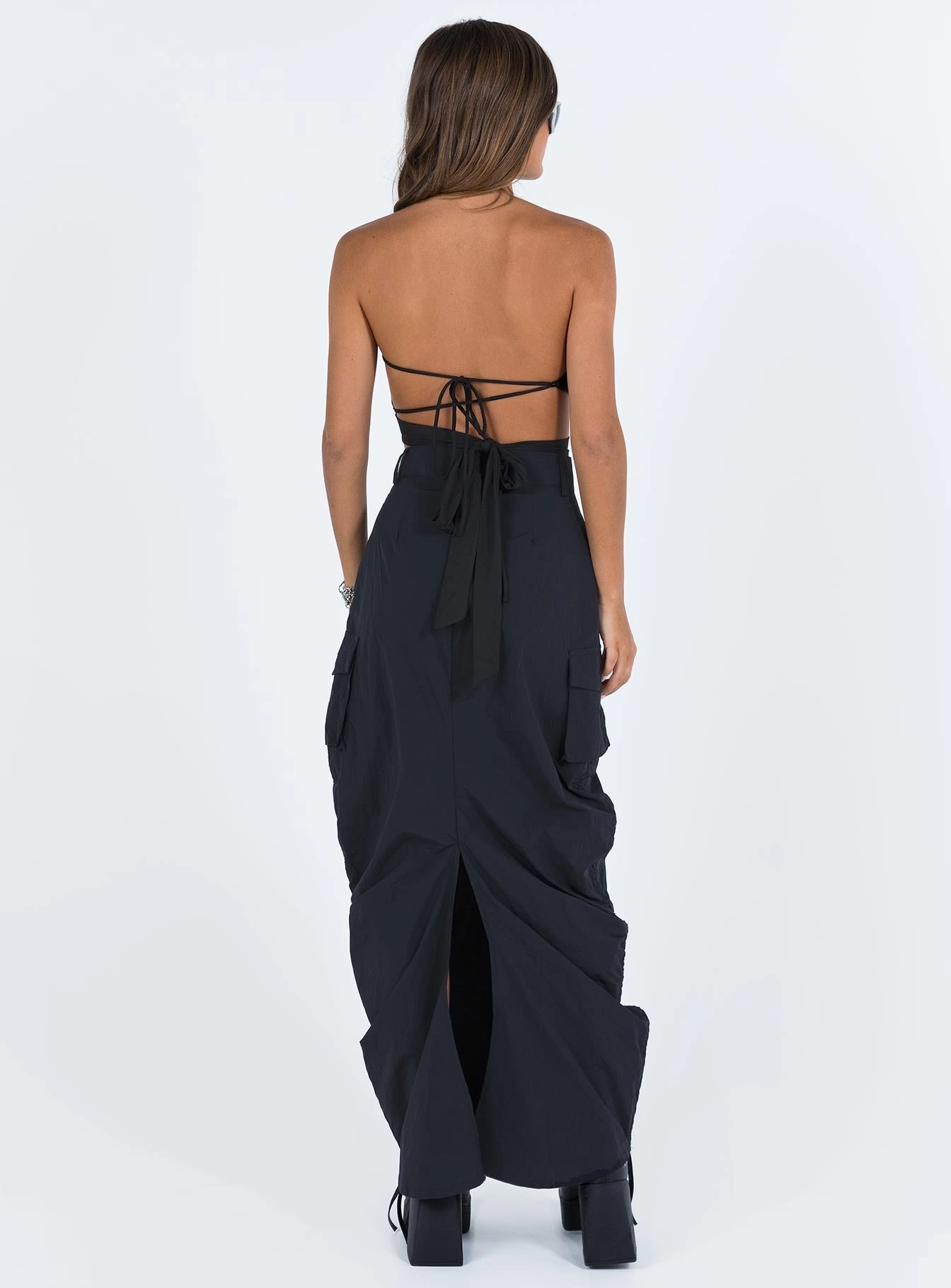 Baird Cargo Maxi Skirt Black Refined Sophistication Classic Comfort