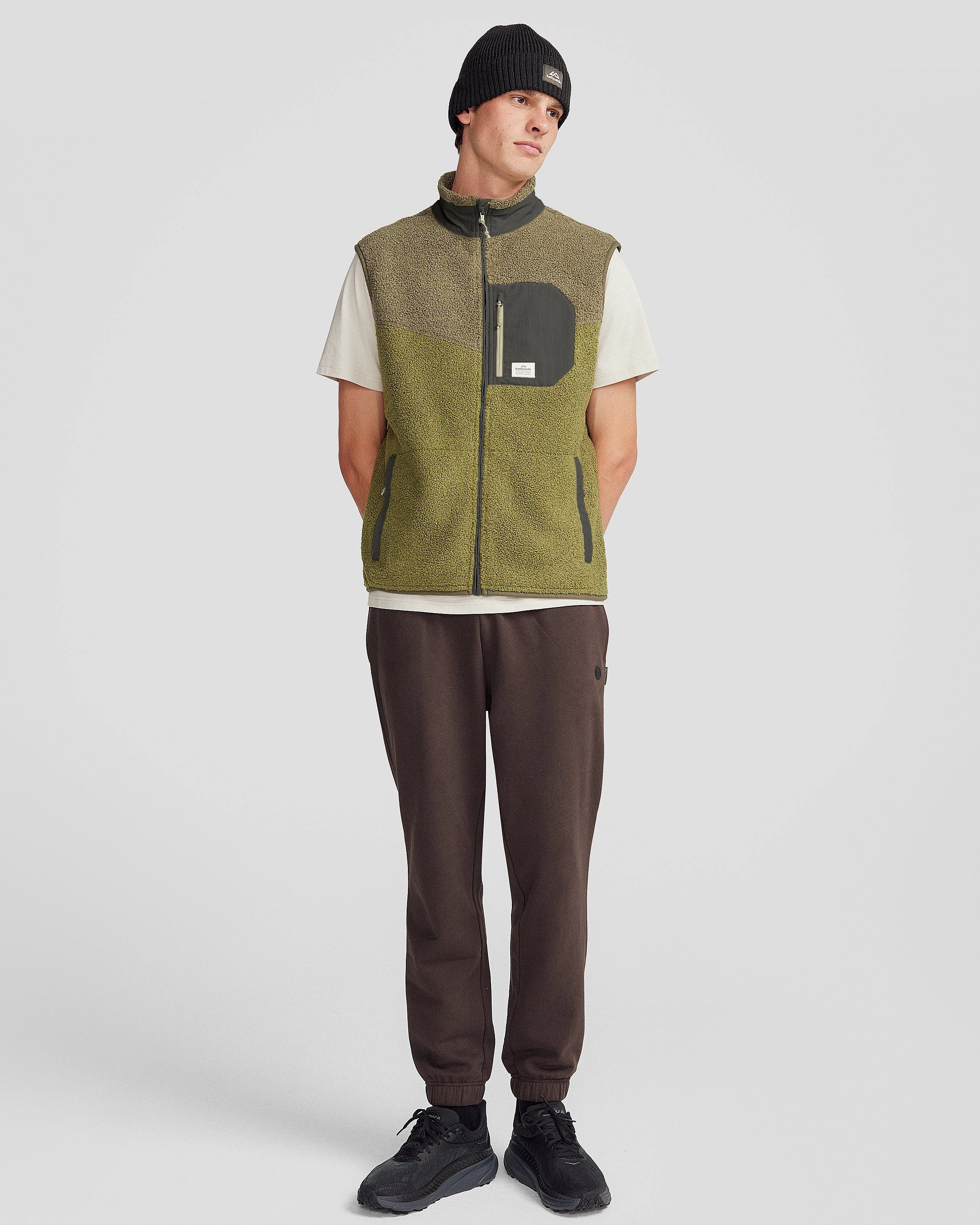 Co-Z High Pile Men's Vest - Light Moss/Dark Fern Bonded Collars