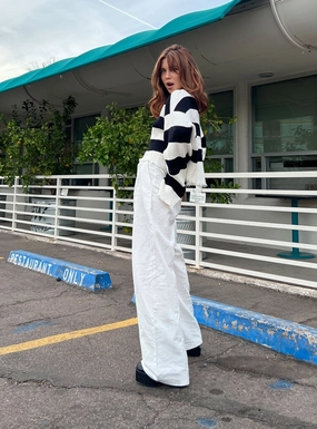 Ayla Linen Pants White Tall Windproof Membrane