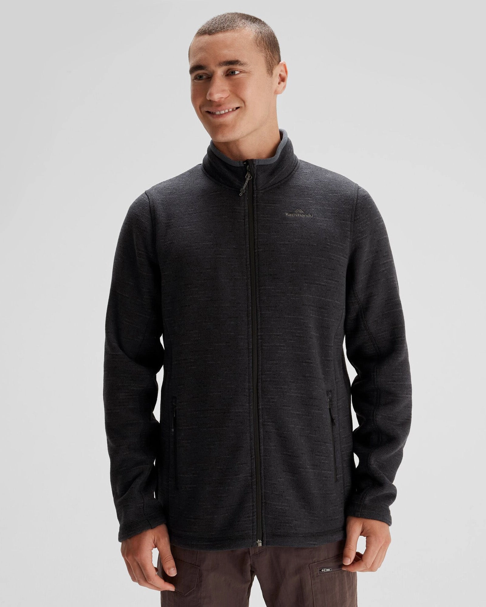 Thermoregulating Lining Men's Aikman Fleece Jacket - Black Marle