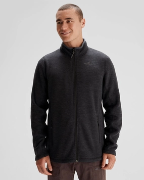 Men's Aikman Fleece Jacket - Black Marle Statement Outerwear