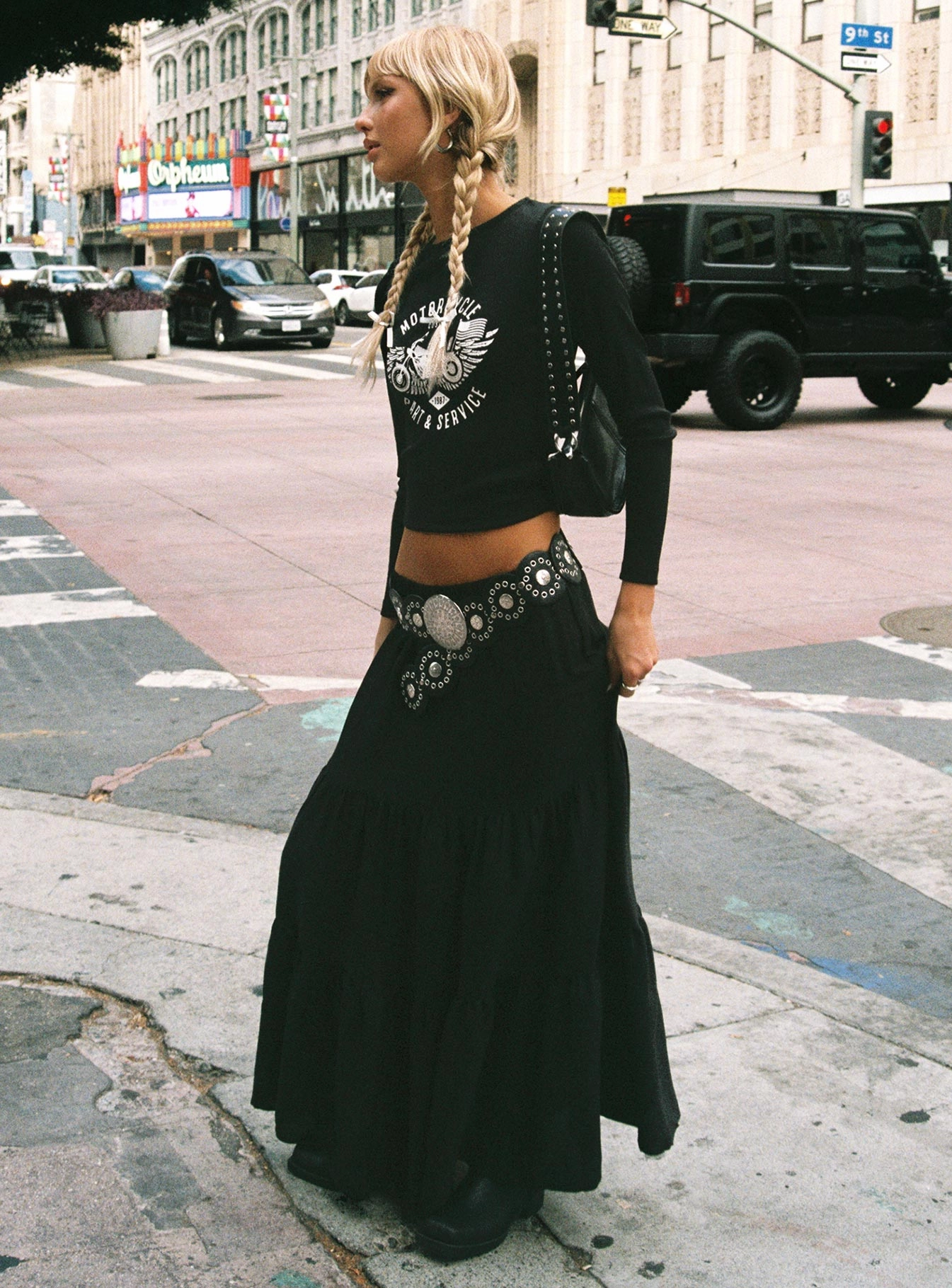 Hale Midi Skirt Black Handmade Item