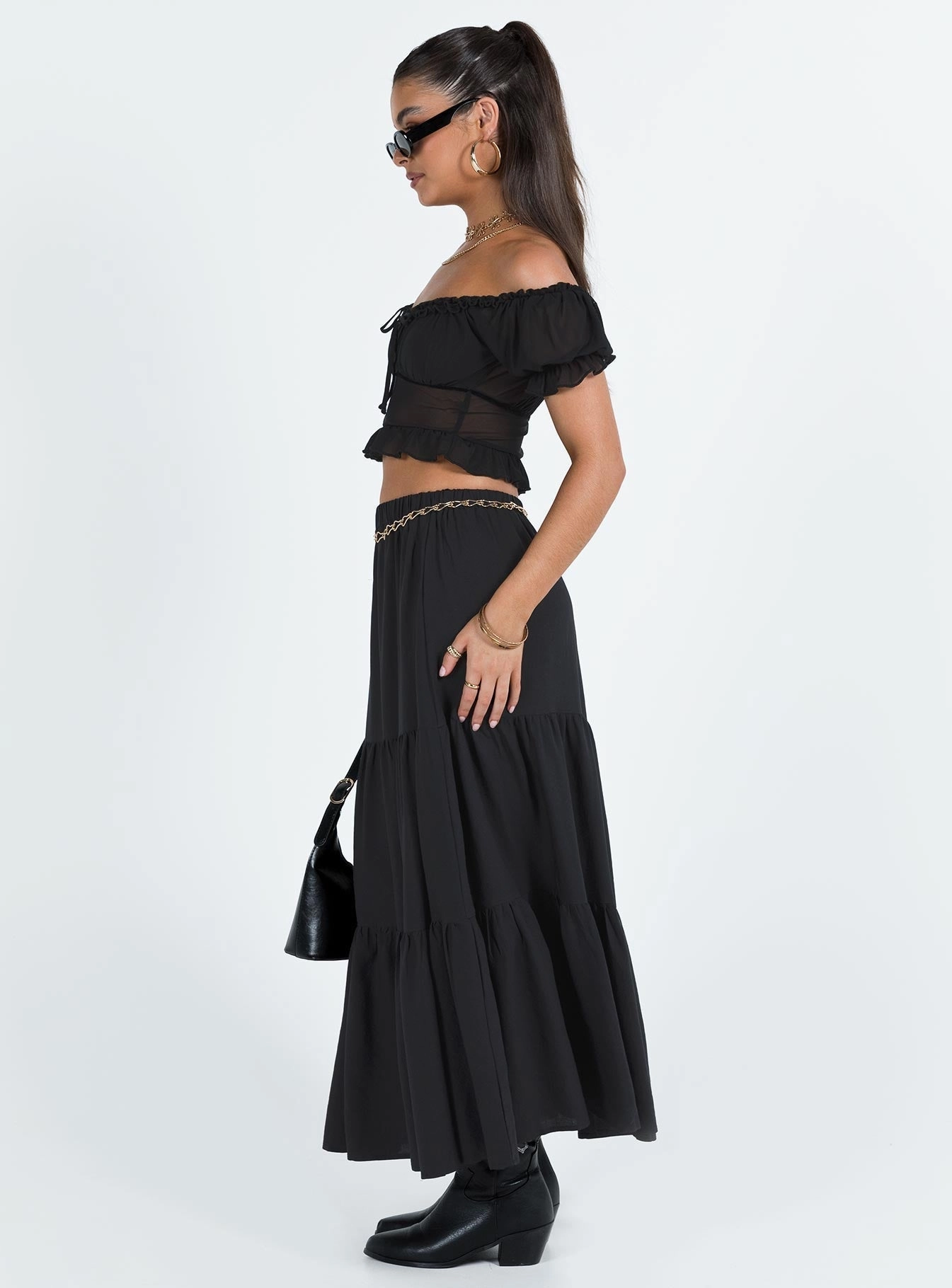 Hale Midi Skirt Black Breathable