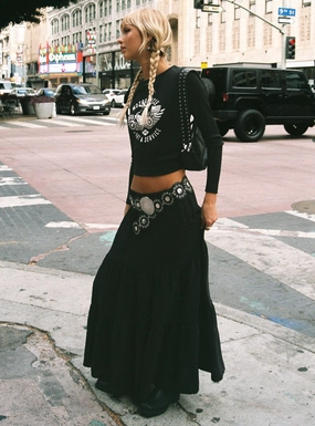 Hale Midi Skirt Black Handmade Item