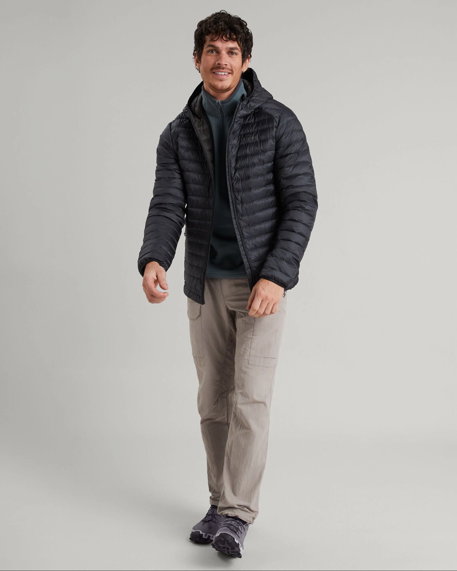 Men's Heli R Hooded Down Jacket - Black Stingray Long Lasting Shape Retention Waterproof Coating