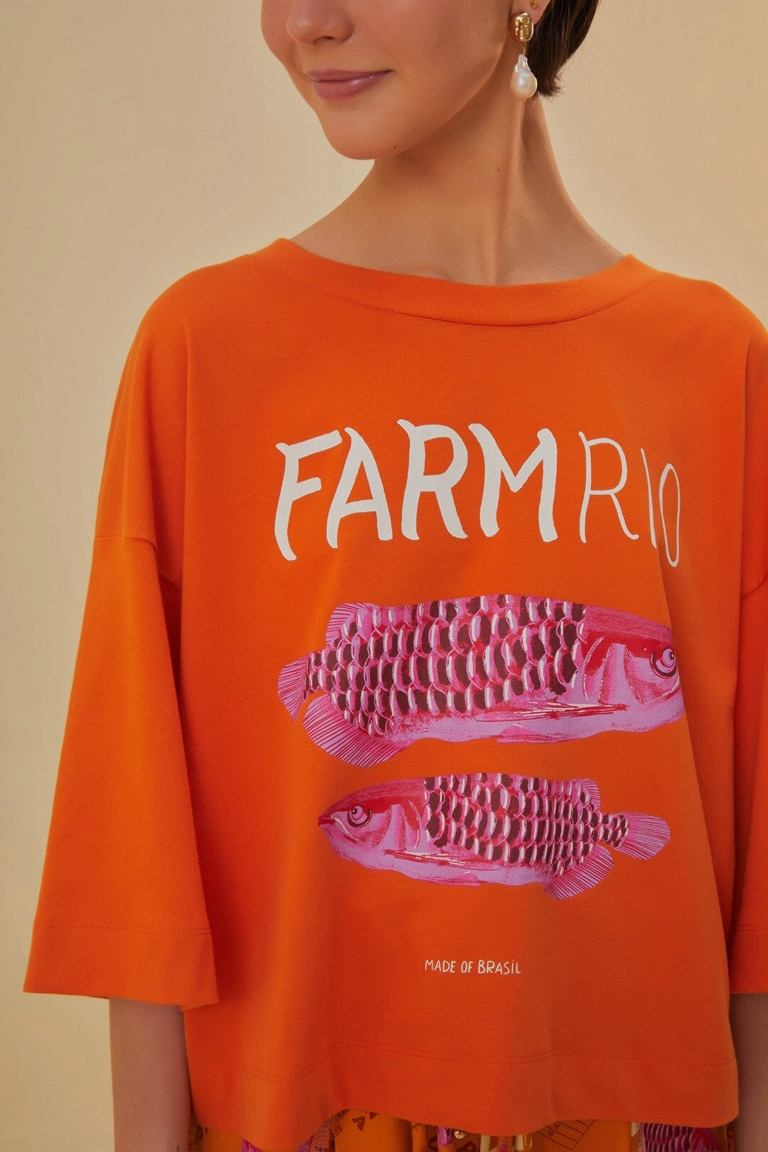 Soft Lining Non Toxic Materials Orange Farm Rio Organic Cotton T-Shirt