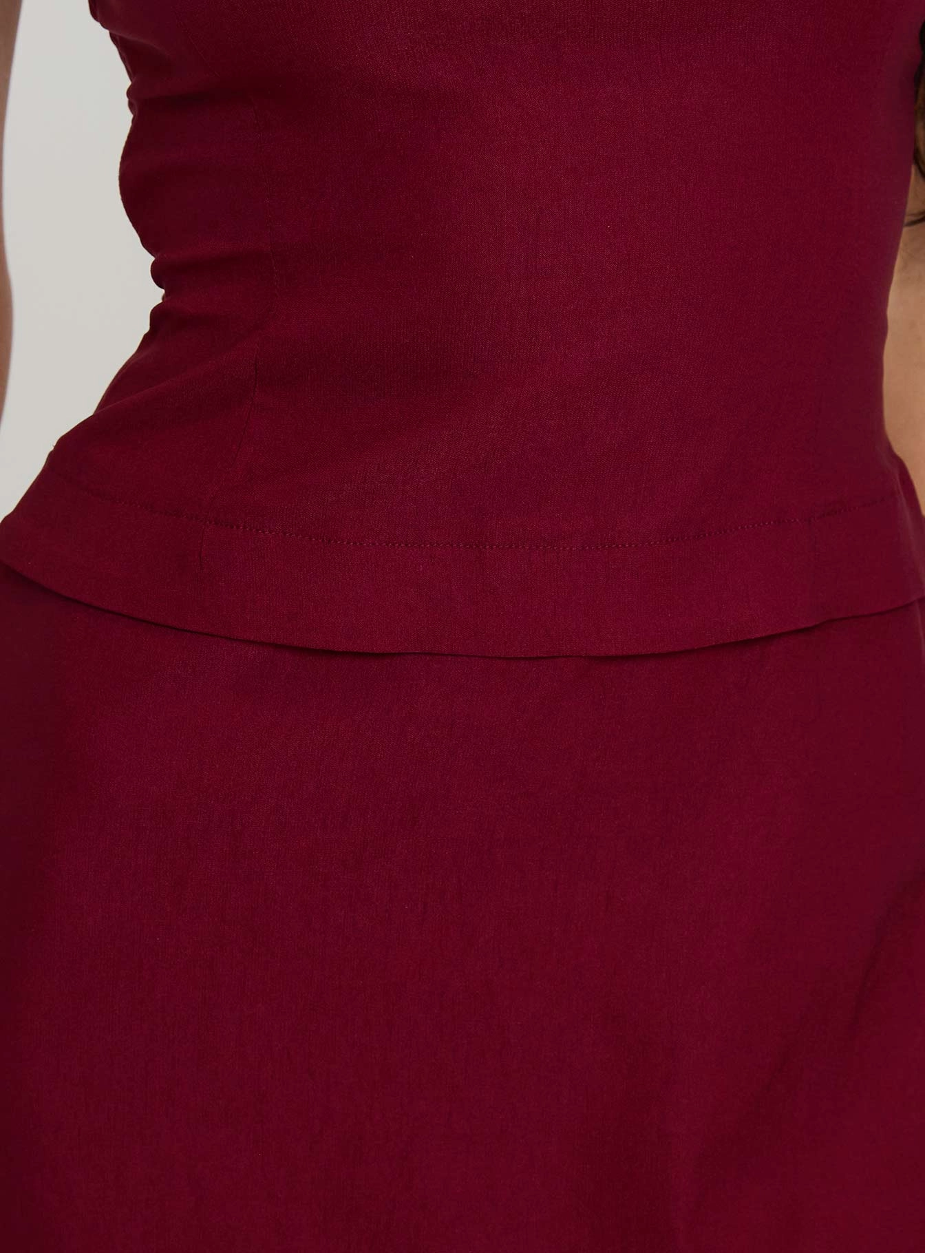 Perfectly Styled Nutmeg Strapless Mini Dress Burgundy