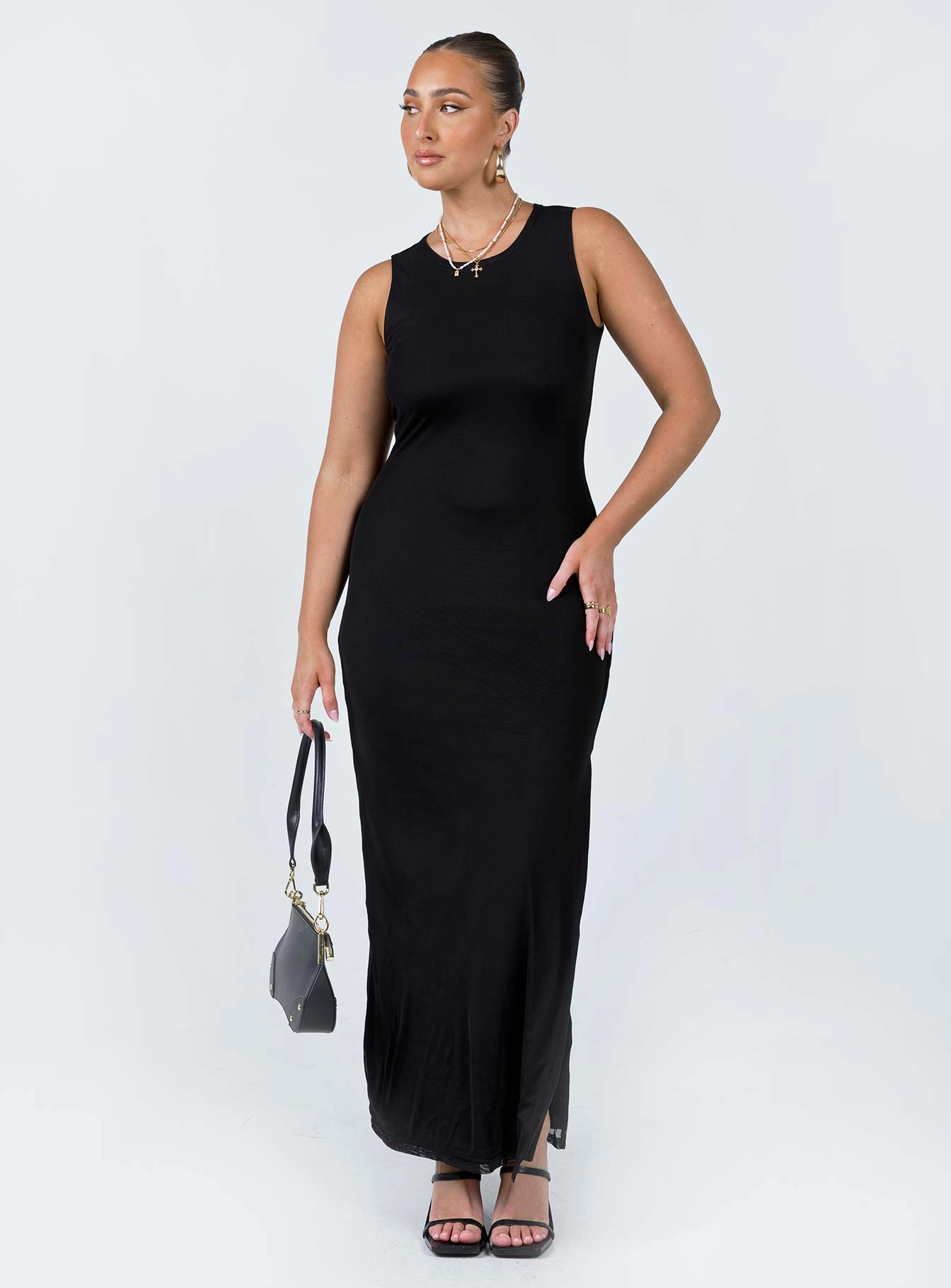 Handmade Brenly Mesh Maxi Dress Black