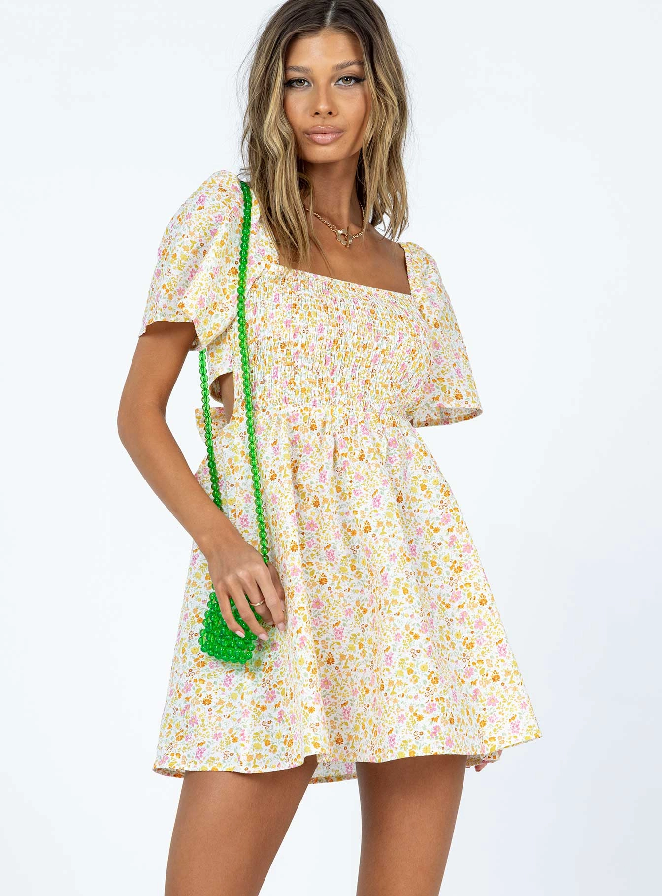 Summer Nights Mini Dress Floral Printed-Lining