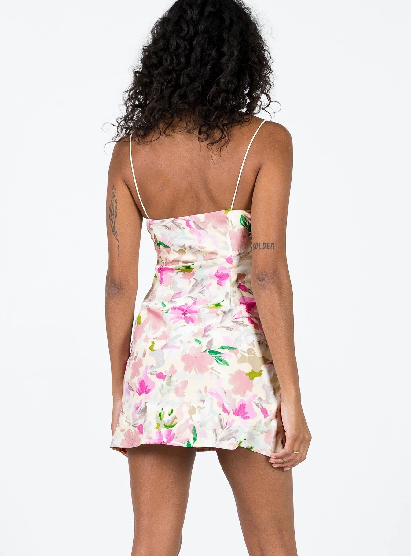 All-season Airy Silk Marilyn Mini Dress Floral Multi