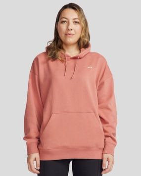 Women's Mountain Camo Slouchy Brushed Hoodie - Clay Easy Care Fabric