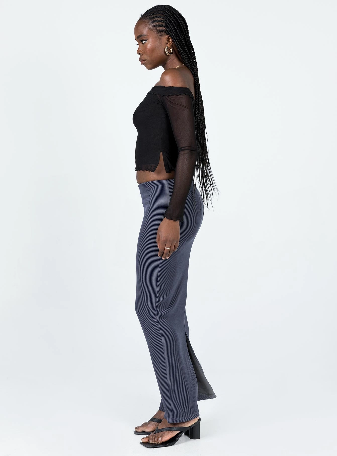 Relaxed Feel Salte Maxi Skirt Slate