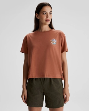 polo neck Women's Kathmandu Logo Sunburst Organic Cotton T-shirt - Woodsy
