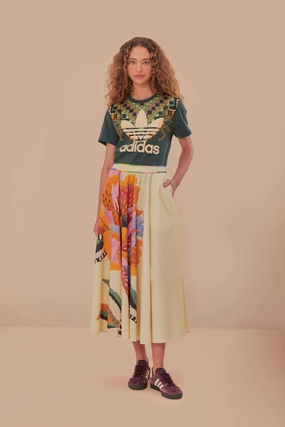 Beige Lucy Floral Maxi Skirt Resort Vacation Relaxed Look