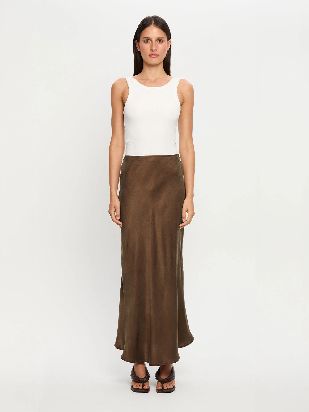 muted tone Exclusive Drop Jaxon Midi Skirt