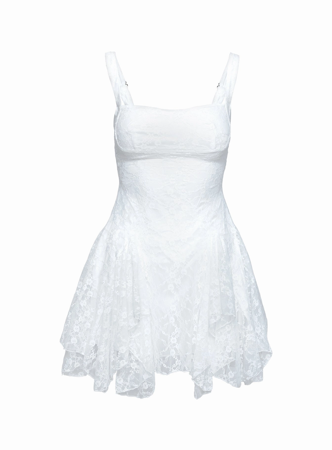 Everglimmer Lace Mini Dress White Wrap Charm