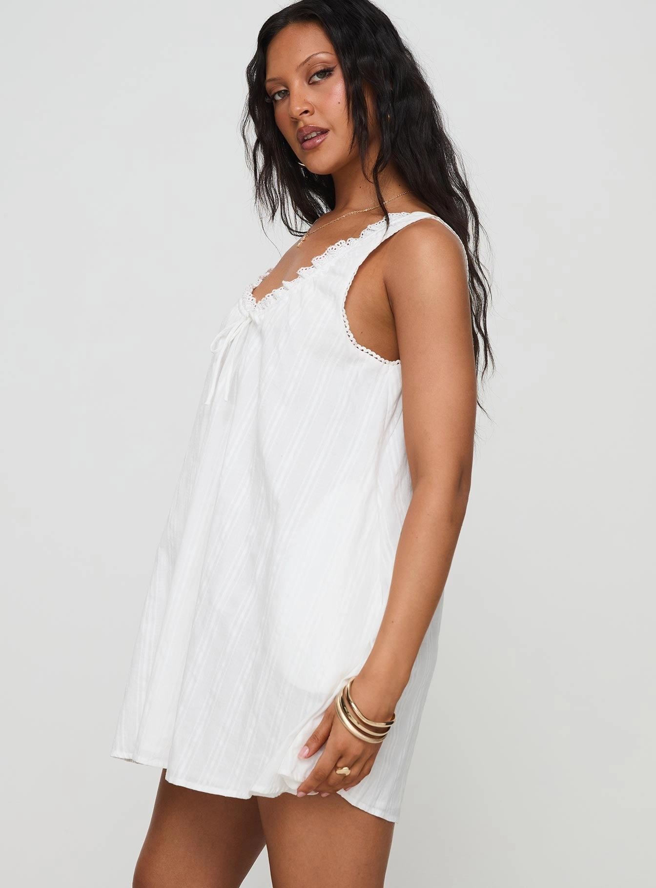 Antiquity Swing Mini Dress White Gentle Flow