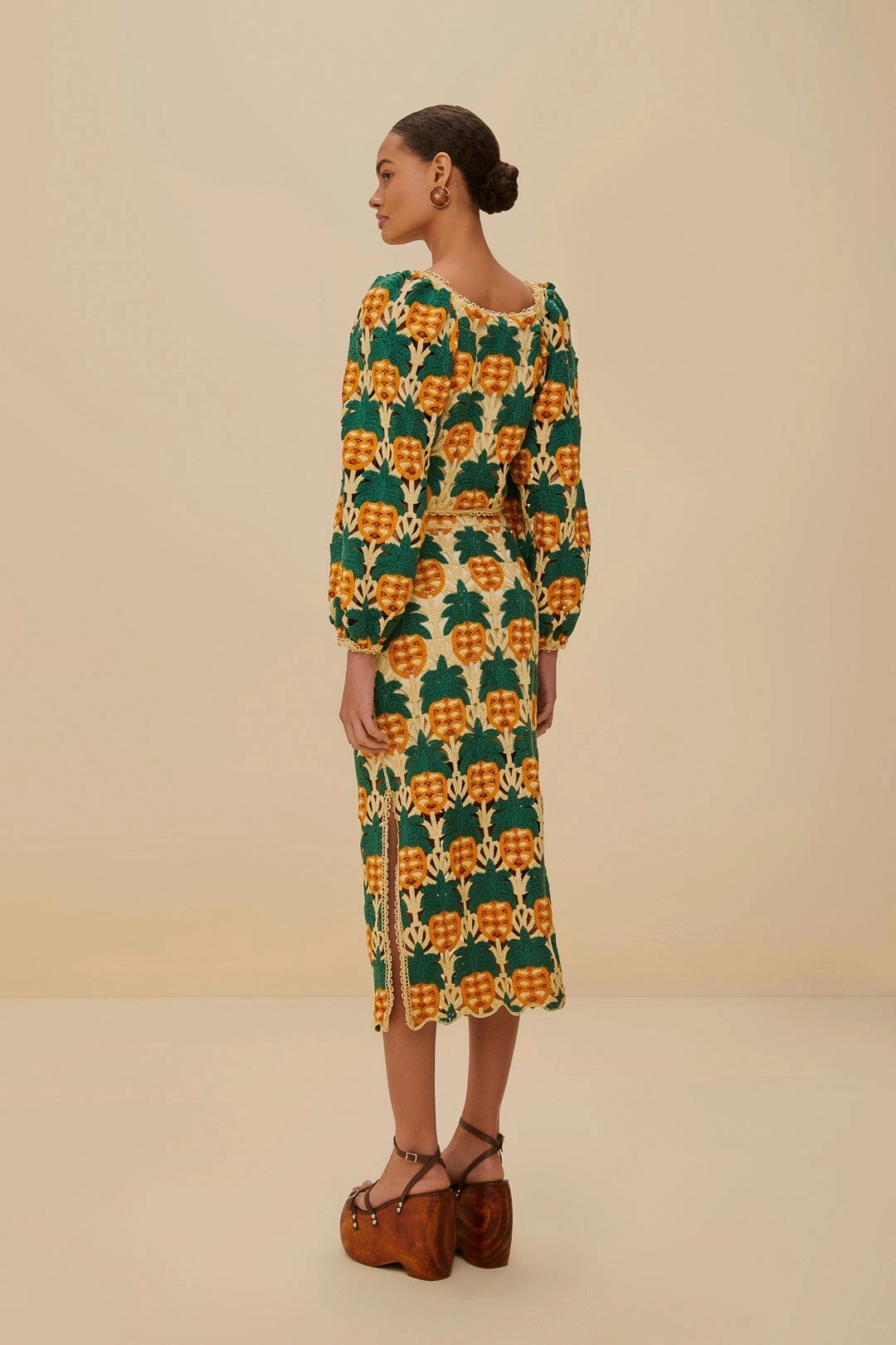 Sand Pineapple Crochet Skirt Flow Look
