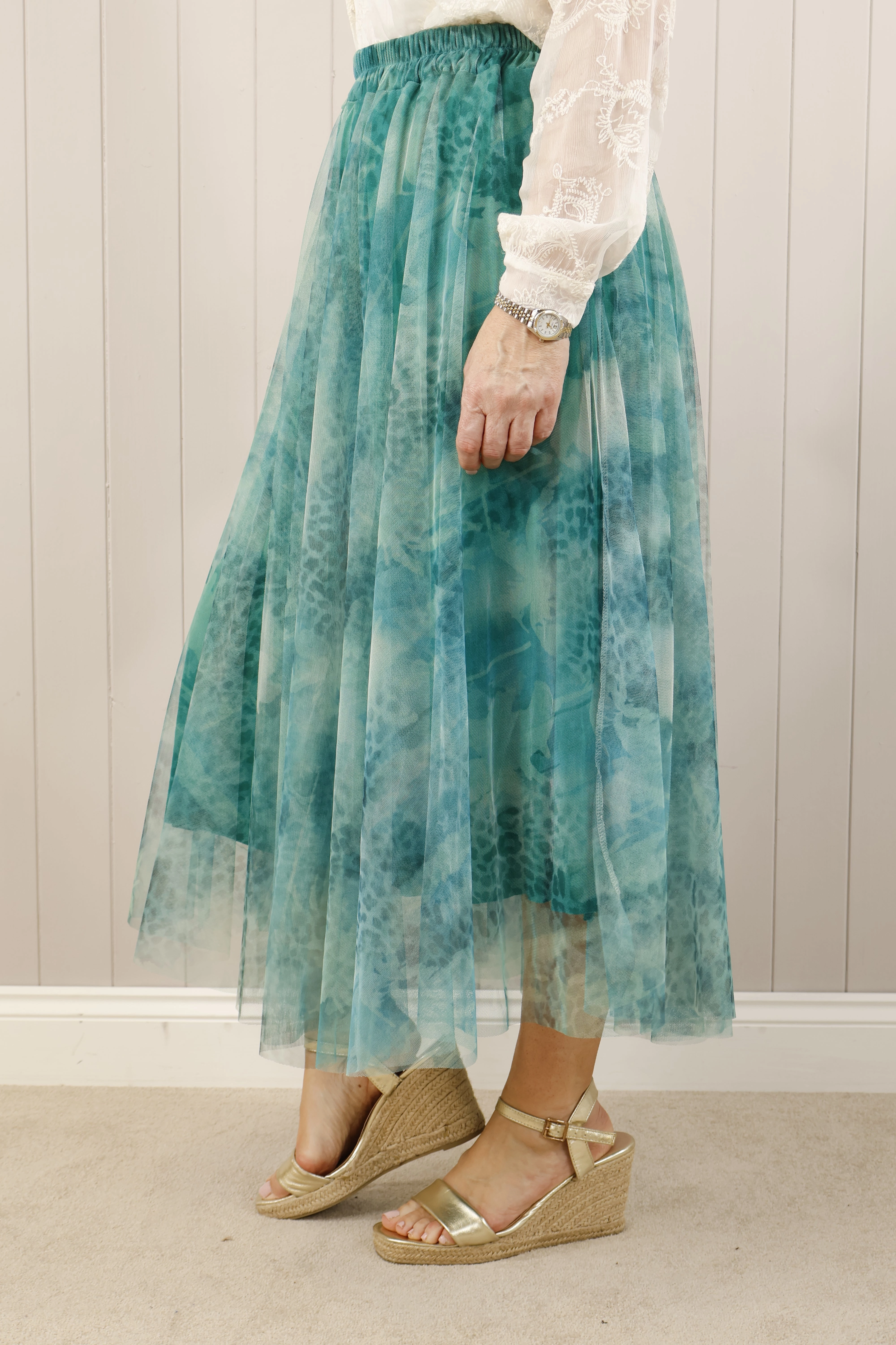 Animal Print Tulle Skirt Turquoise Fashion Pulse