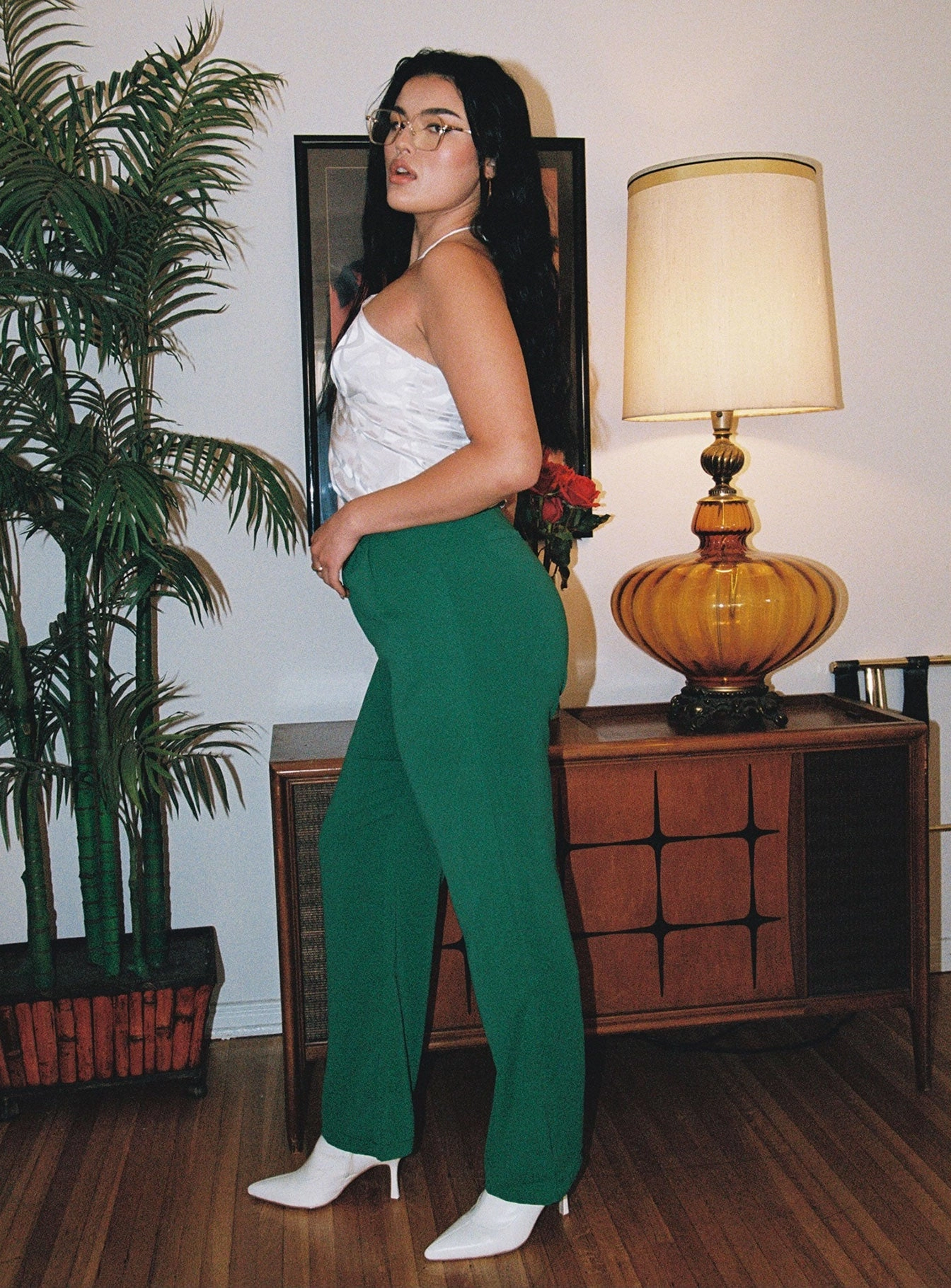 Sporty Look Breathable mesh lining Joplin Pants Green