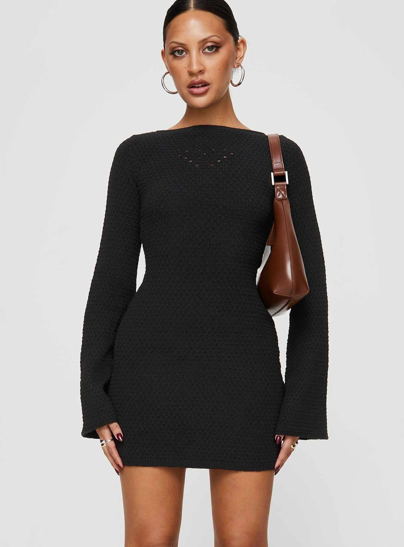 Relaxed Wear Malcalm Long Sleeve Mini Dress Black
