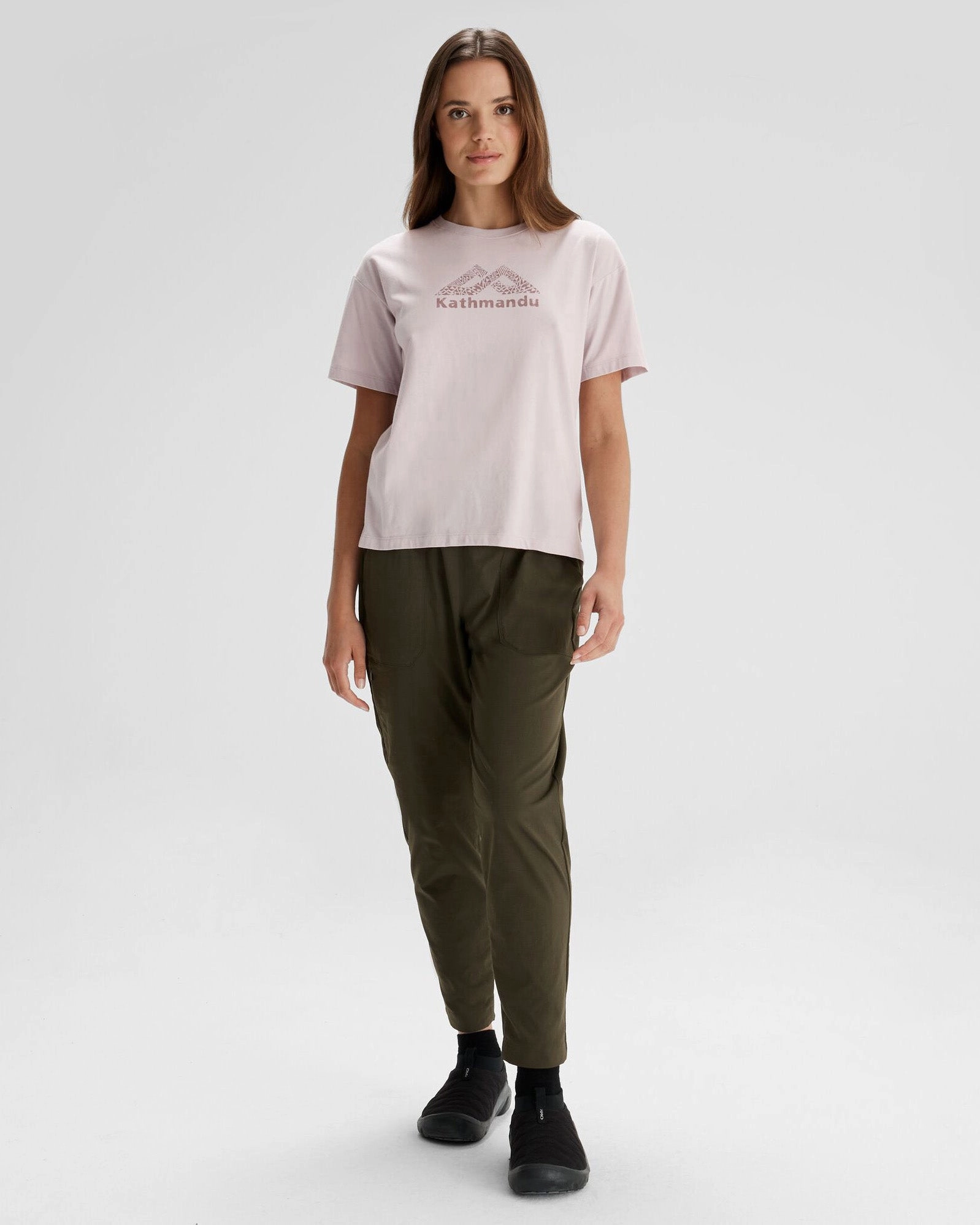 Women's Kathmandu Logo x Simon Beck Organic Cotton T-shirt - Dove Active Fit